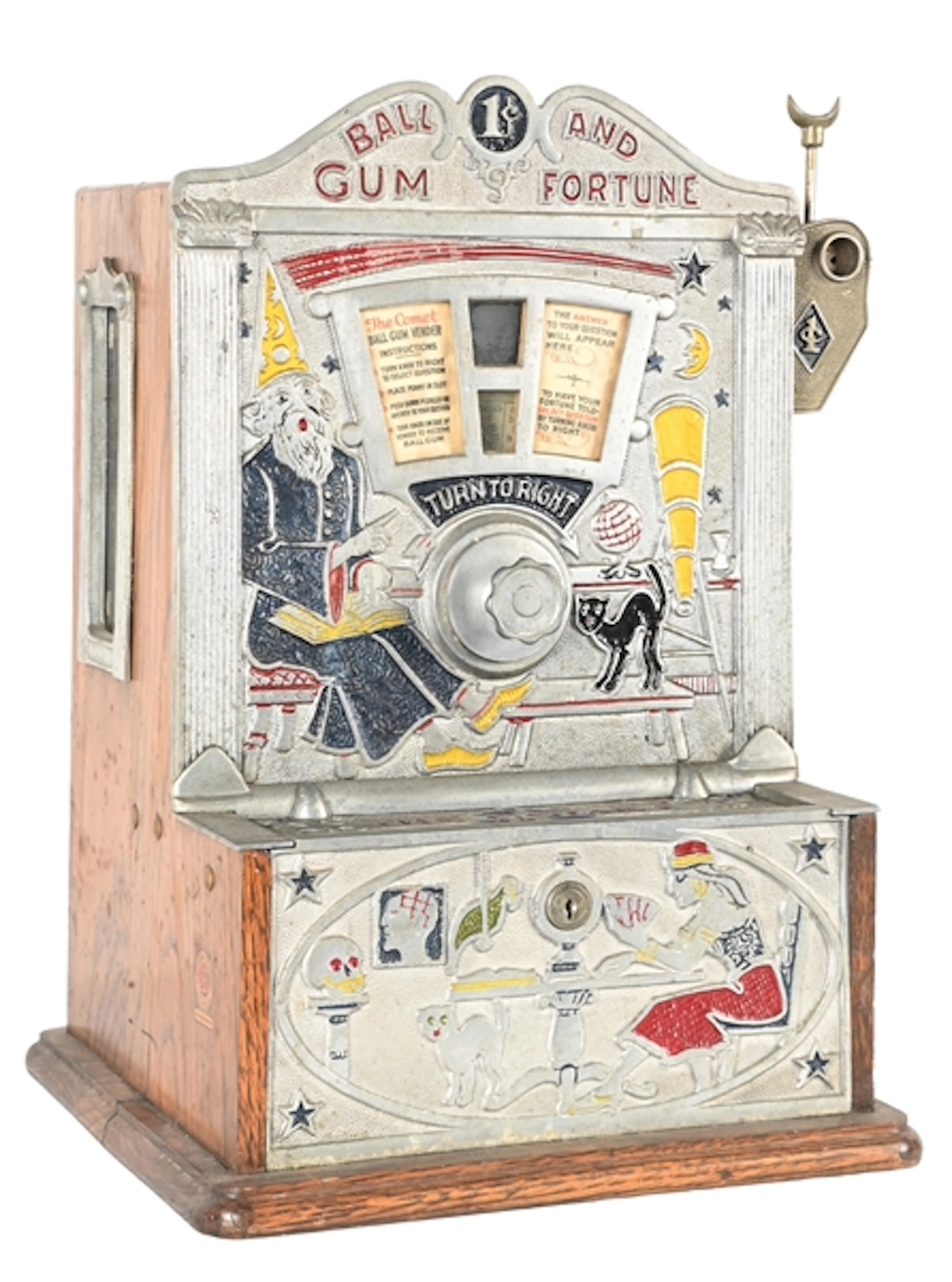 1¢ O.D. JENNINGS "THE COMET" FORTUNE TELLER ARCADE MACHINE