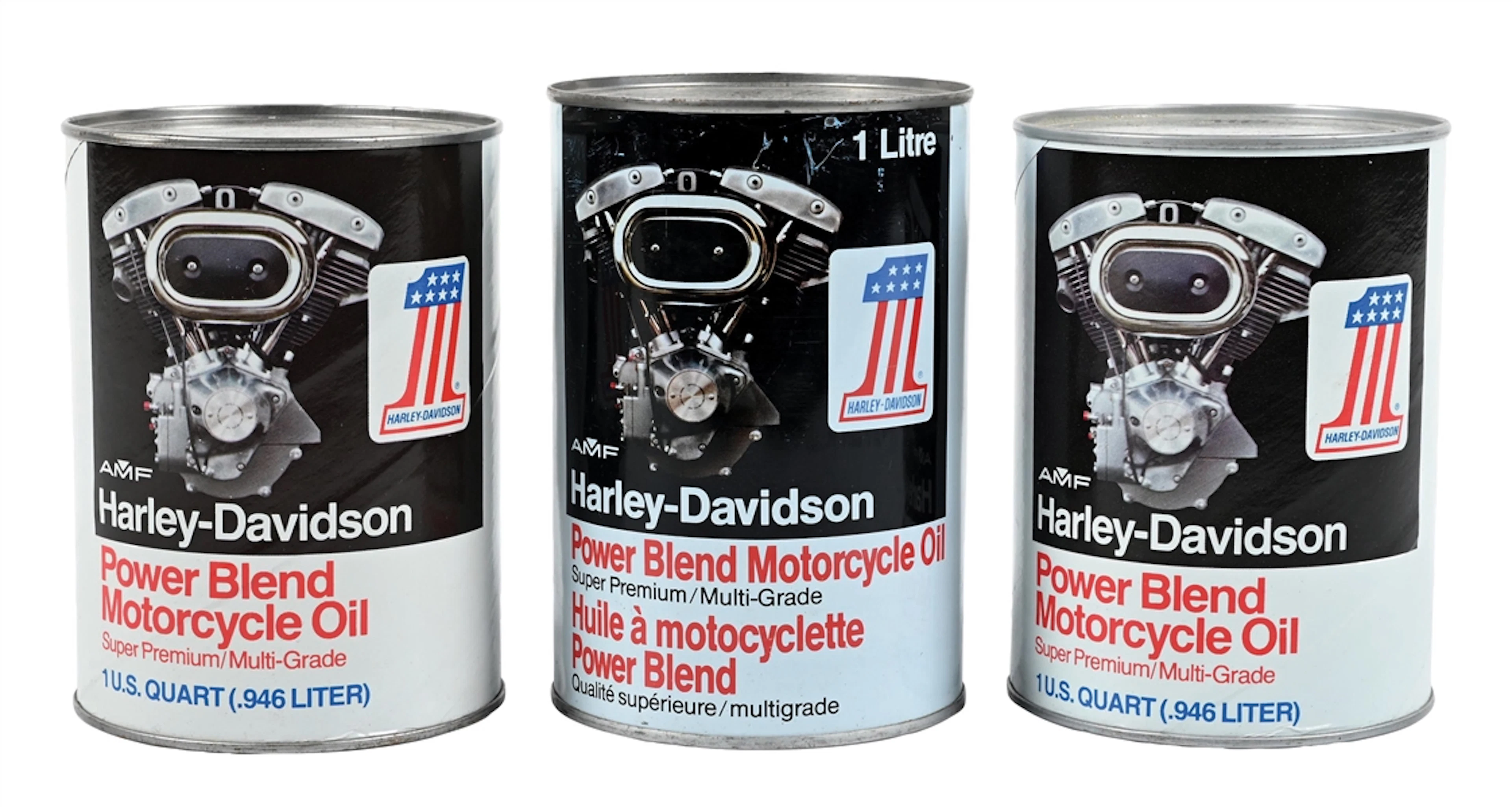 COLLECTION OF 3: HARLEY-DAVIDSON POWER BLEND MOTORCYCLE MOTOR OIL