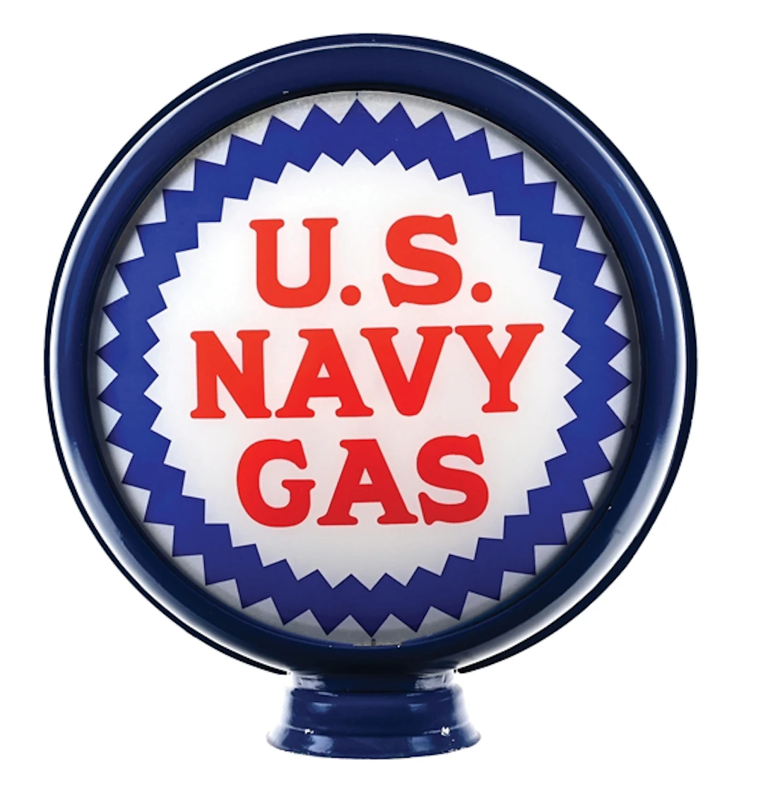 U.S. NAVY GAS COMPLETE 15" GLOBE ON METAL HIGH PROFILE BODY