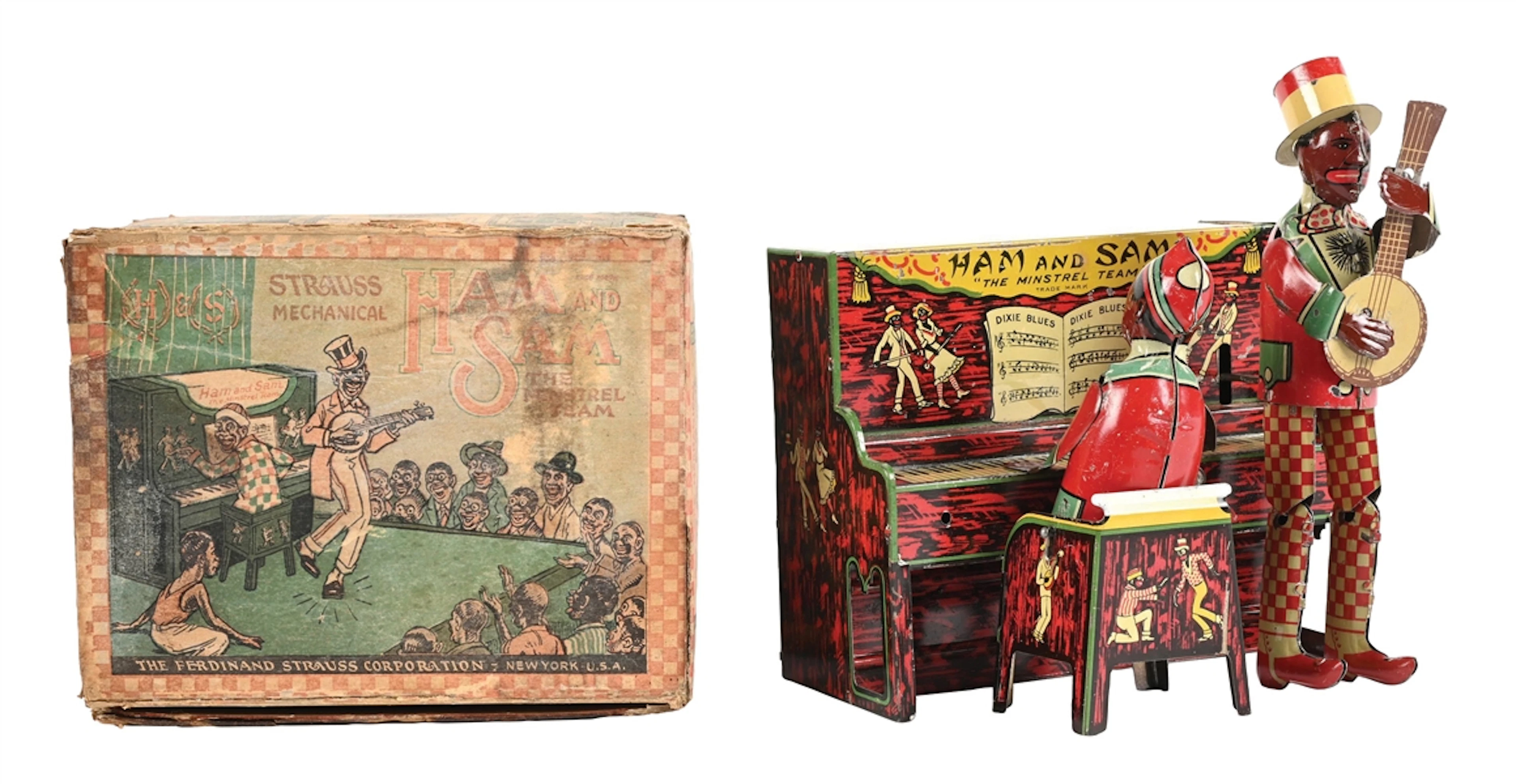 FERDINAND STRAUSS CORP. “HAM AND SAM - THE MINSTREL TEAM” TIN-LITHOGRAPHED