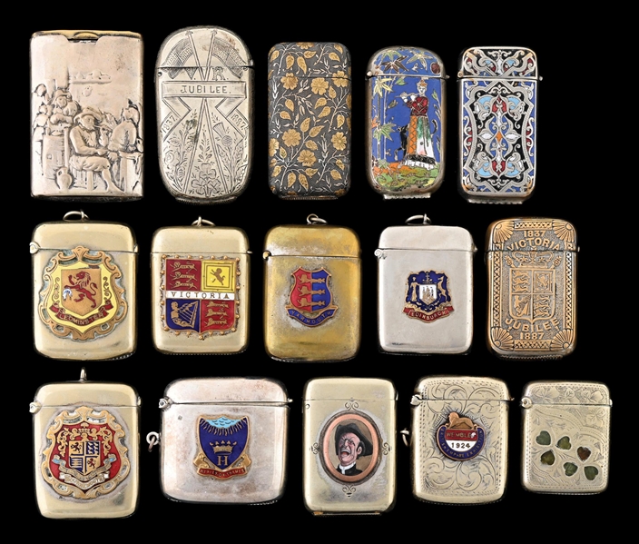 COLLECTION OF 15: ASSORTED MATCH SAFES