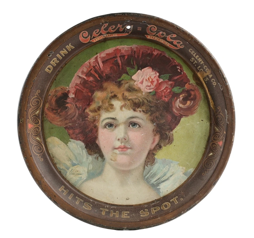 C. 1904 DRINK CELERY-COLA SODA FOUNTAIN ROUND SERVING TRAY