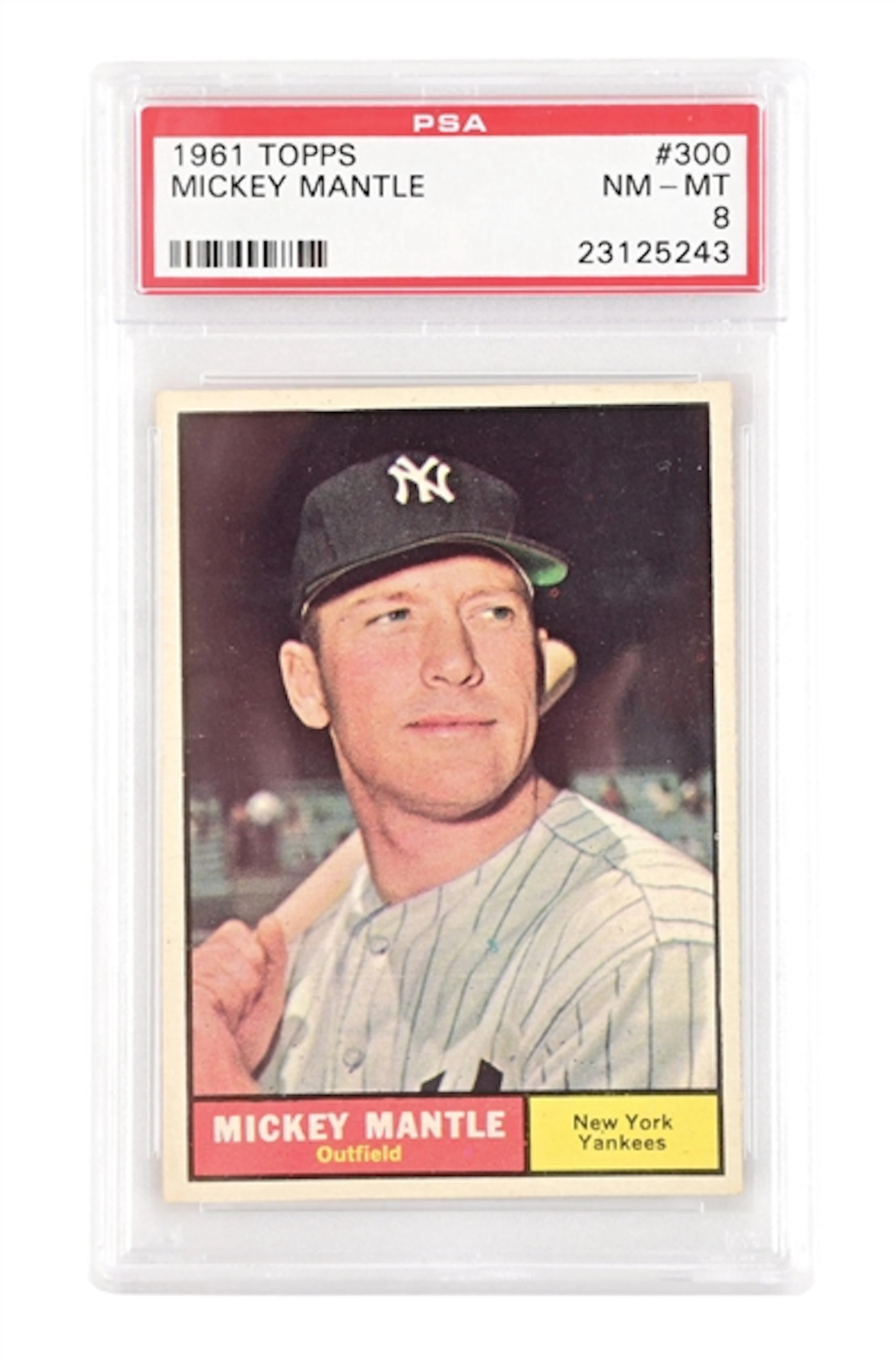 1961 TOPPS MICKEY MANTLE BASEBALL CARD PSA 8