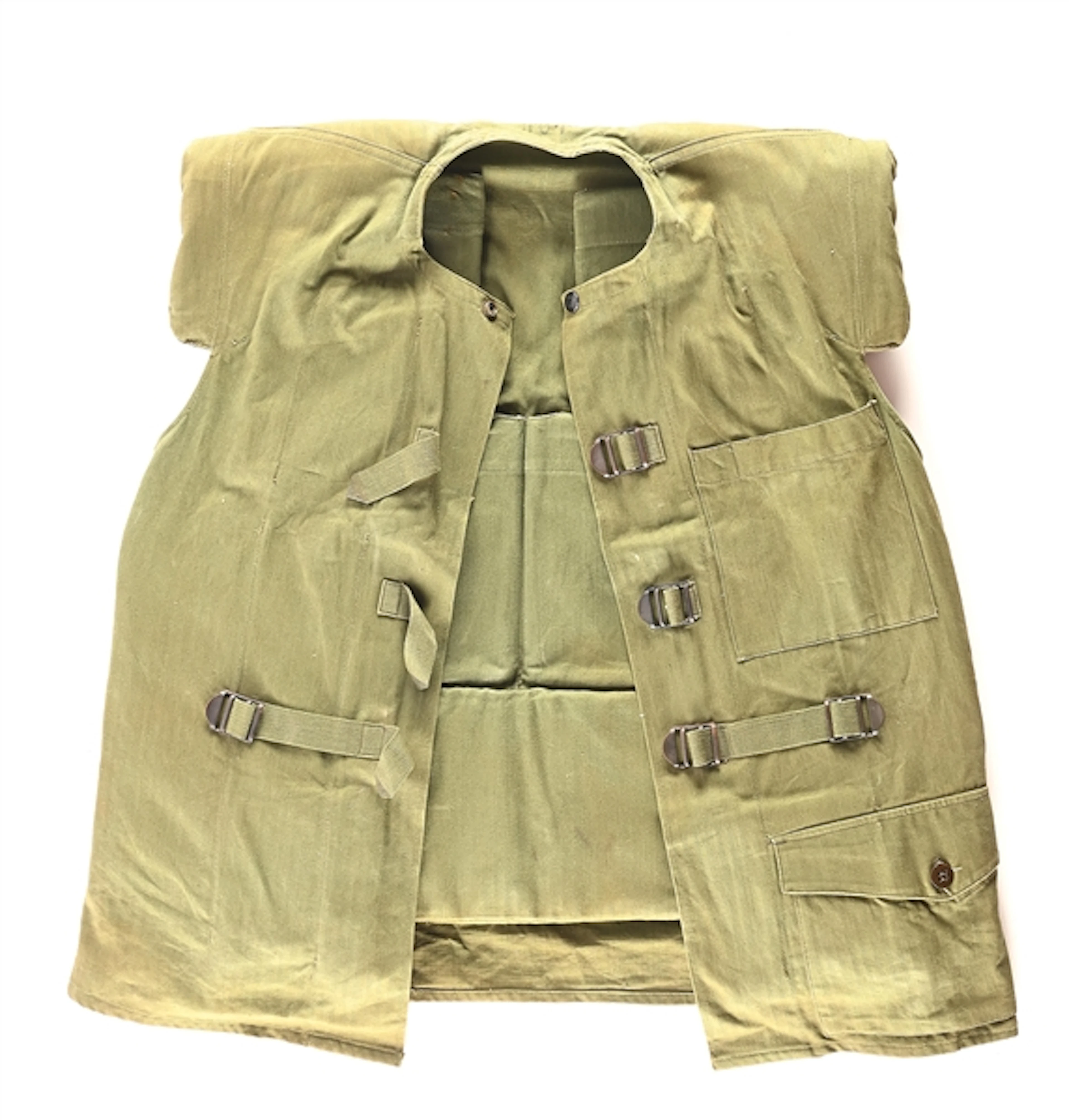 US WWII US MARINE CORPS EXPERIMENTAL HBT BODY ARMOR FLAK JACKET.
