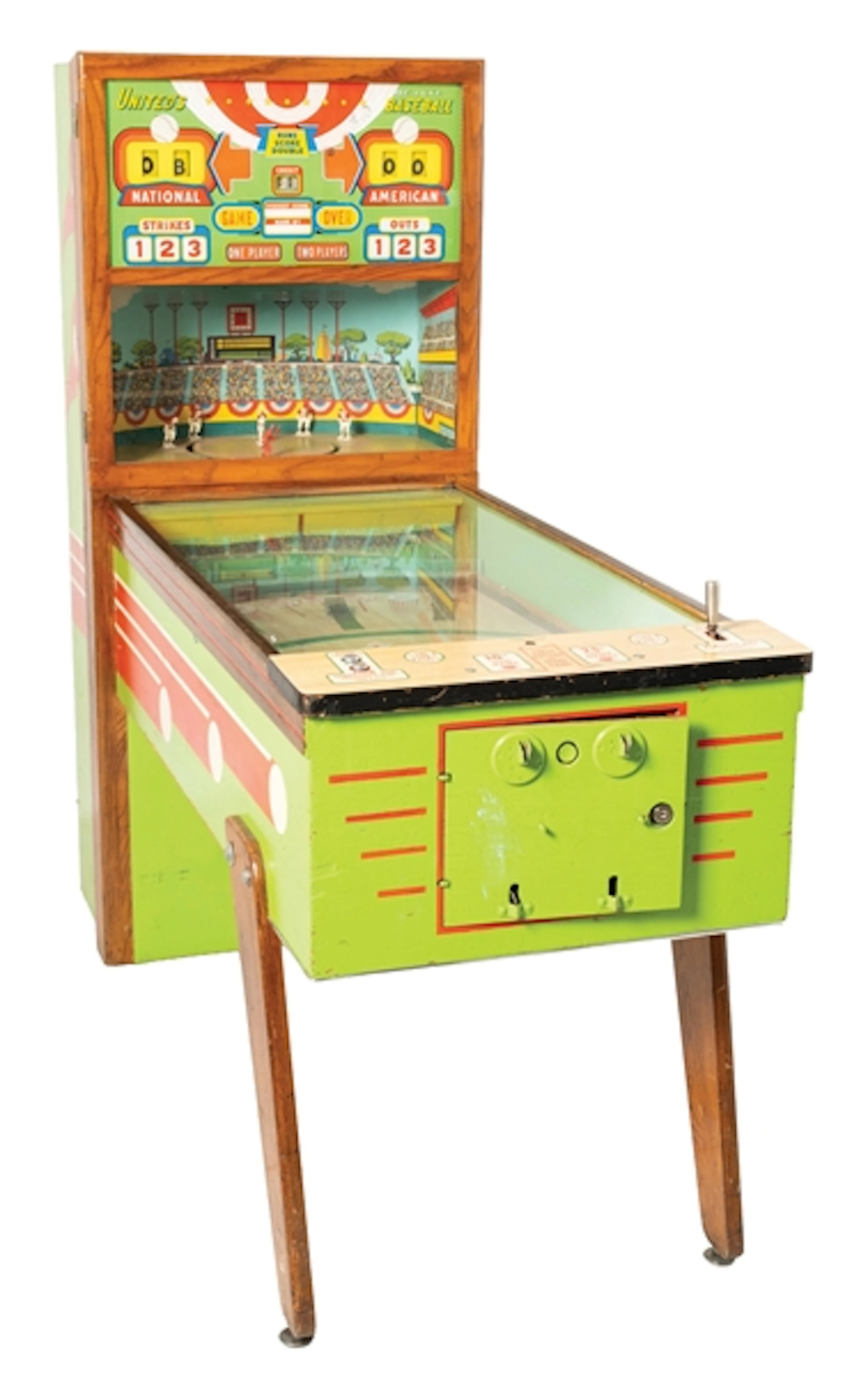 25¢ UNITED'S DELUXE BASEBALL ARCADE MACHINE