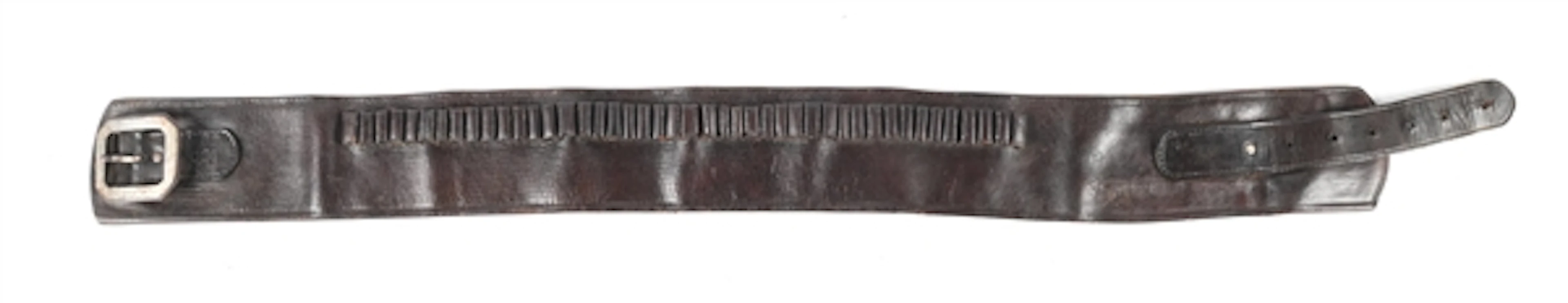 ANTIQUE SADDLE LEATHER CARTRIDGE MONEY BELT.