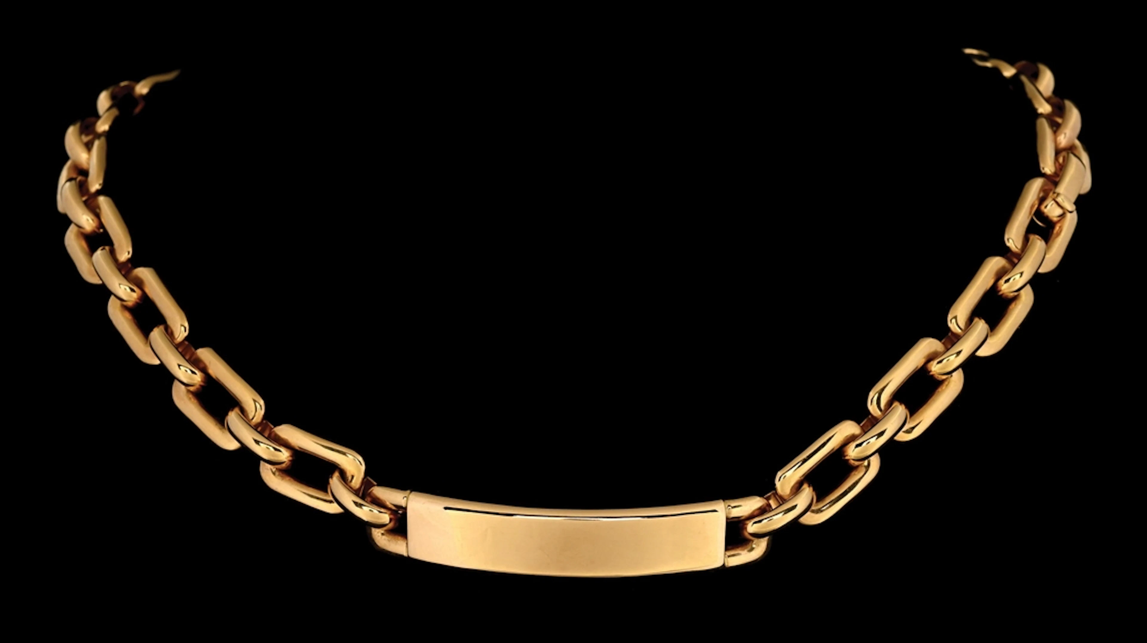 18K YELLOW GOLD RALPH LAUREN ID LINK CHAIN NECKLACE