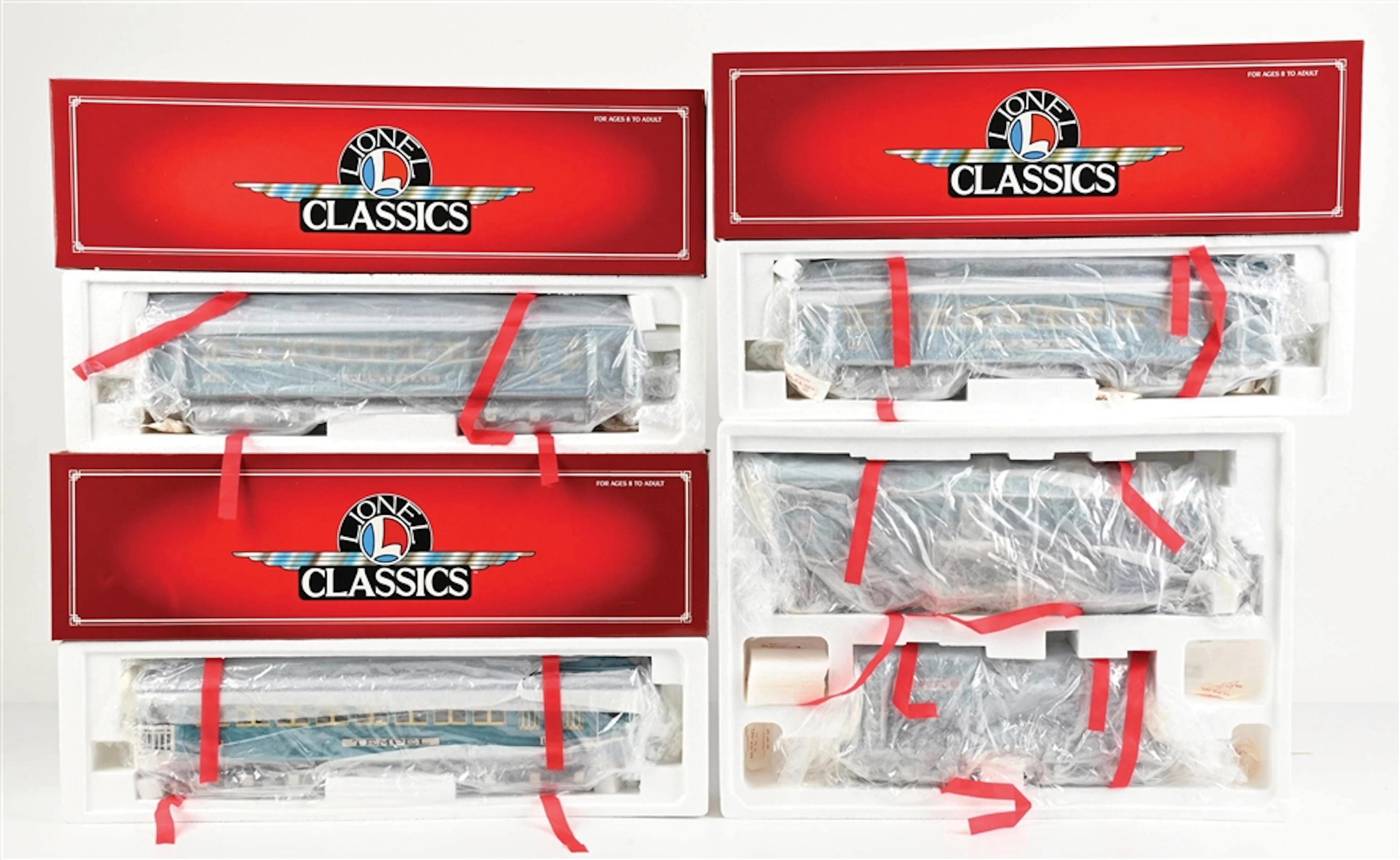 LOT OF 2: LIONEL CLASSICS 400-E BLUE COMET STEAM LOCOMOTIVE AND PASSENGER CARS