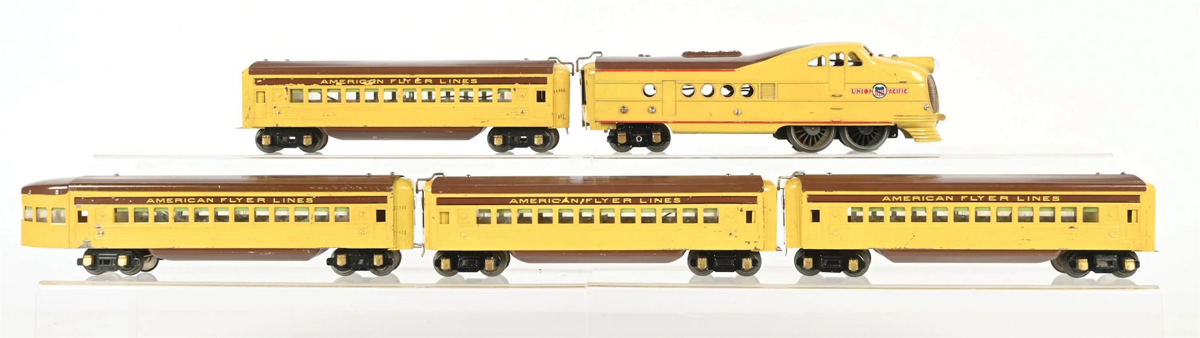 AMERICAN FLYER PREWAR O. GAUGE UNION PACIFIC CITY OF DENVER FIVE UNIT