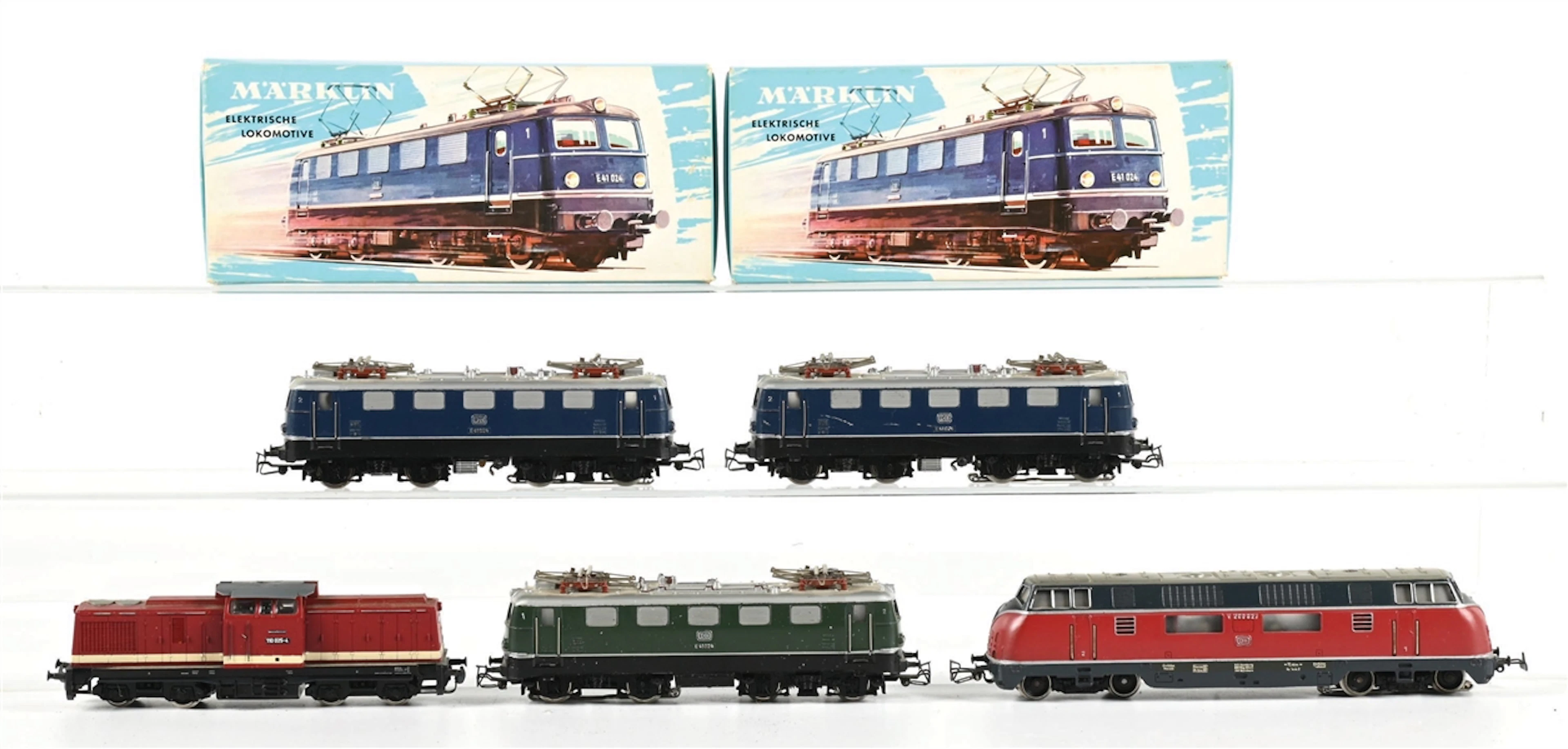 LOT OF 5: BOXED MARKLIN 3034 ELECTRIC LOCOS AND DIESEL LOCOS