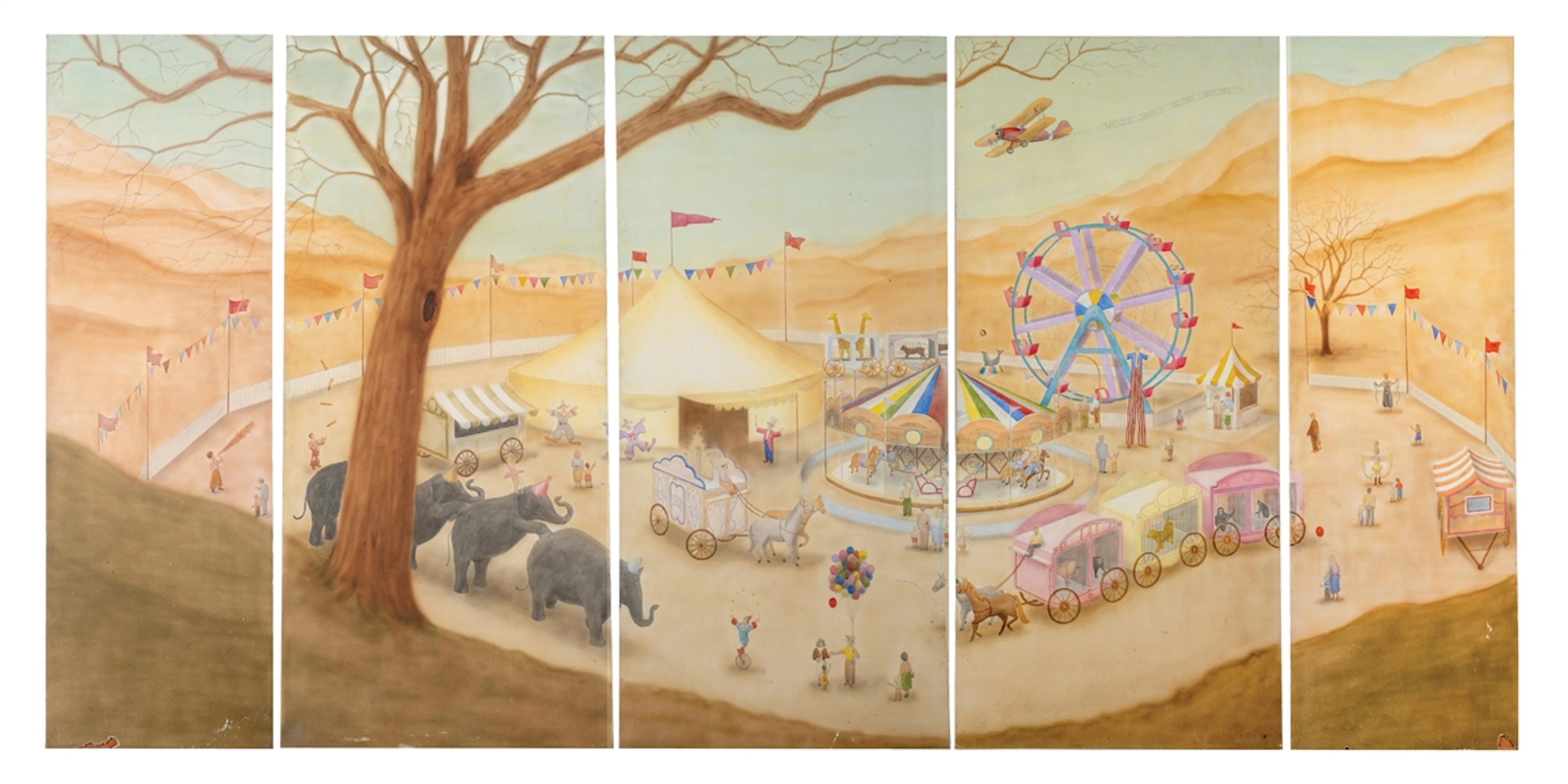 SET OF 5: LARGE CIRCUS CANVAS PRINTS