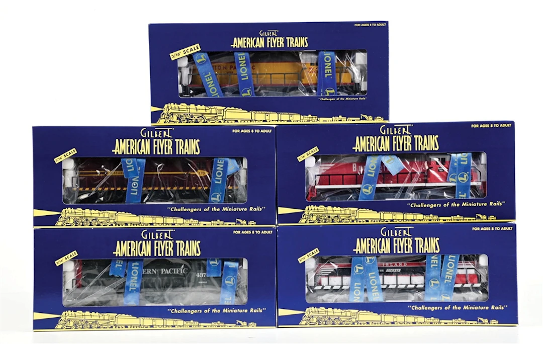 LOT OF 5: MODERN ERA AMERICAN FLYER S-GA. DIESEL LOCOMOTIVES W/ ORIGINAL BOXES