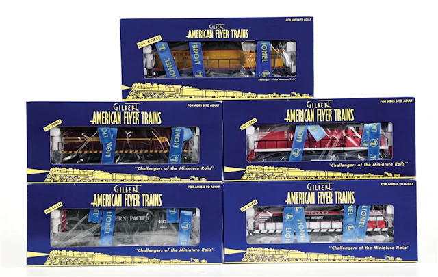 LOT OF 5: MODERN ERA AMERICAN FLYER S-GA. DIESEL LOCOMOTIVES W/ ORIGINAL BOXES