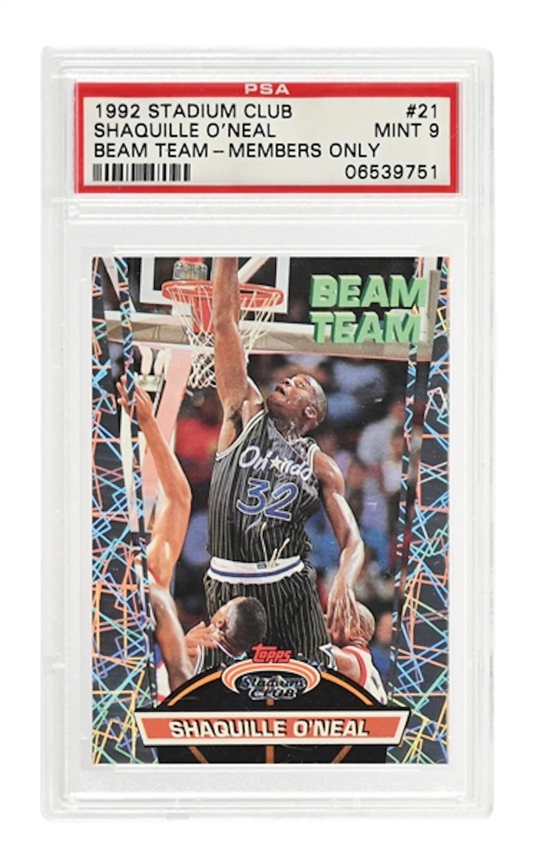 1992-93 TOPPS STADIUM CLUB BEAM TEAMMEMBERS ONLY SHAQUILLE O'NEAL