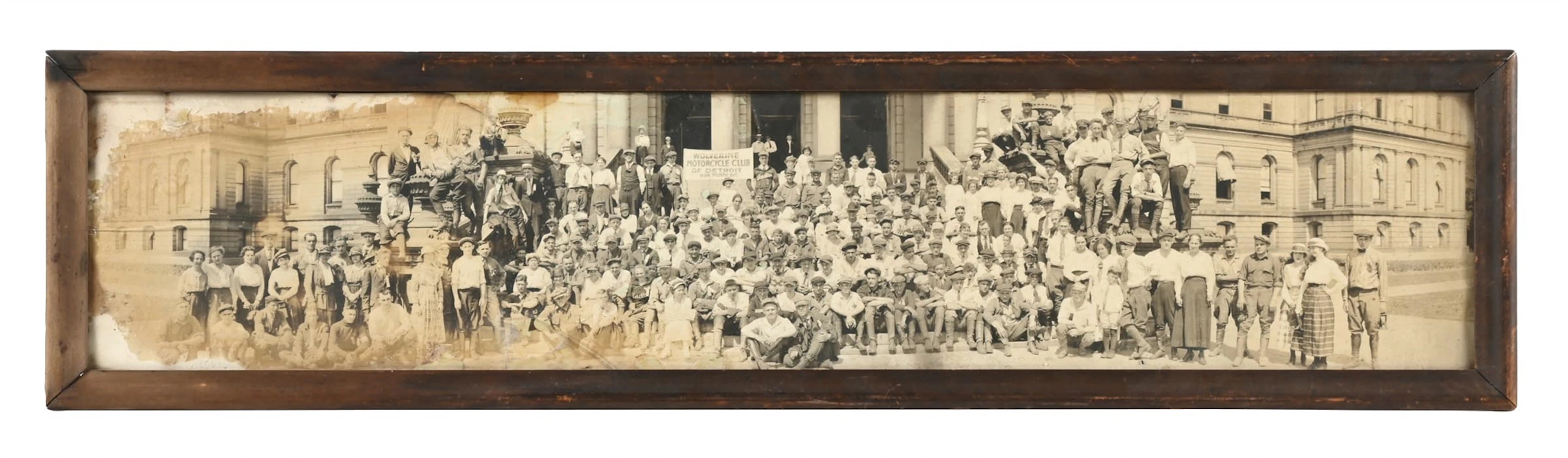 ORIGINAL "WOLVERINE MOTORCYCLE CLUB OF DETROIT" YARD-LONG PHOTOGRAPH