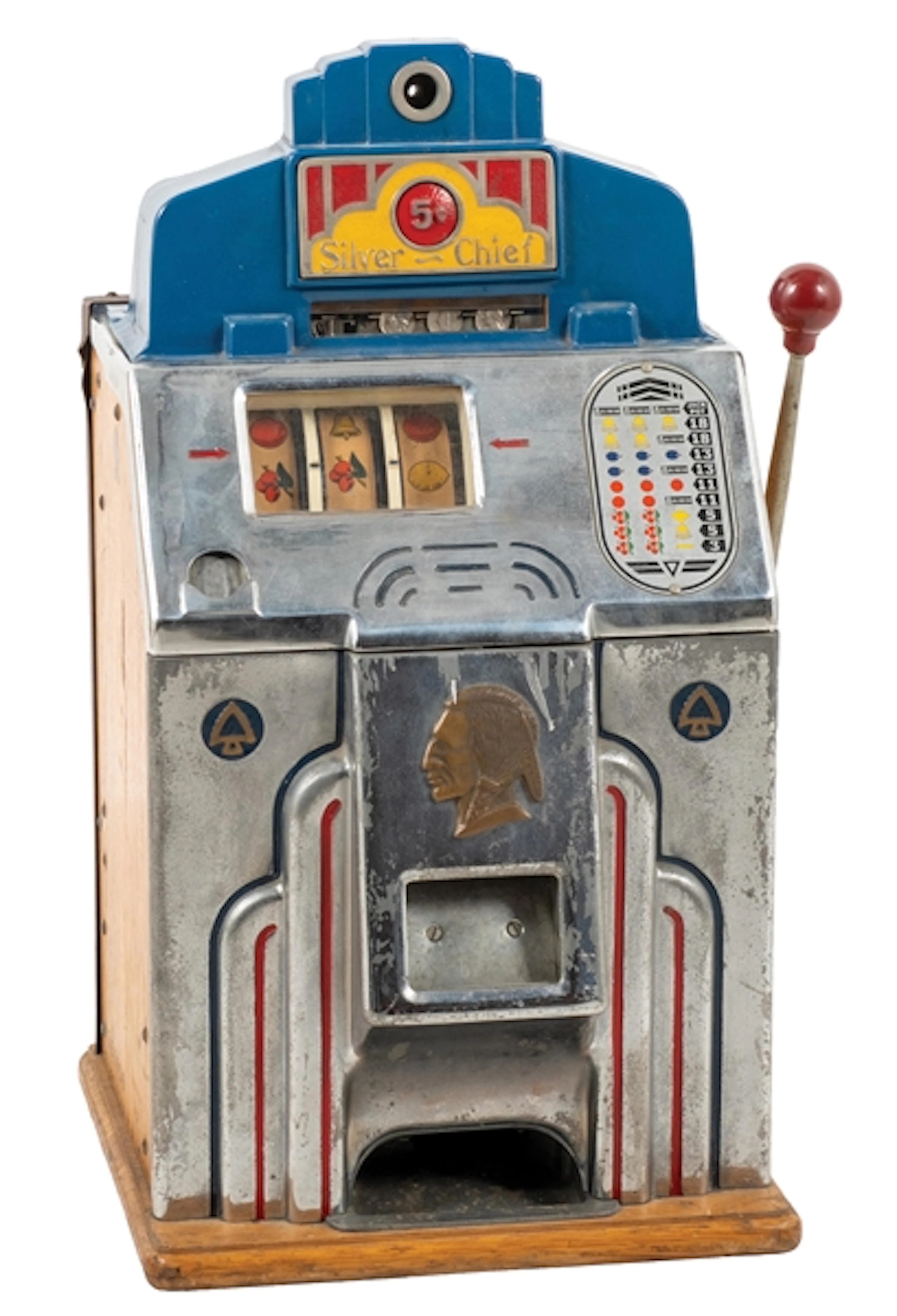 5¢ JENNINGS SILVER CHIEF SLOT MACHINE