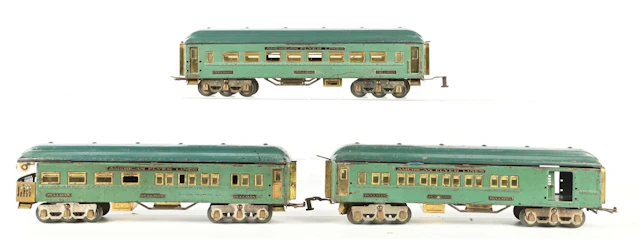 LOT OF 3: AMERICAN FLYER PREWAR STD. GAUGE PRESIDENT'S SPECIAL PASSENGER CARS
