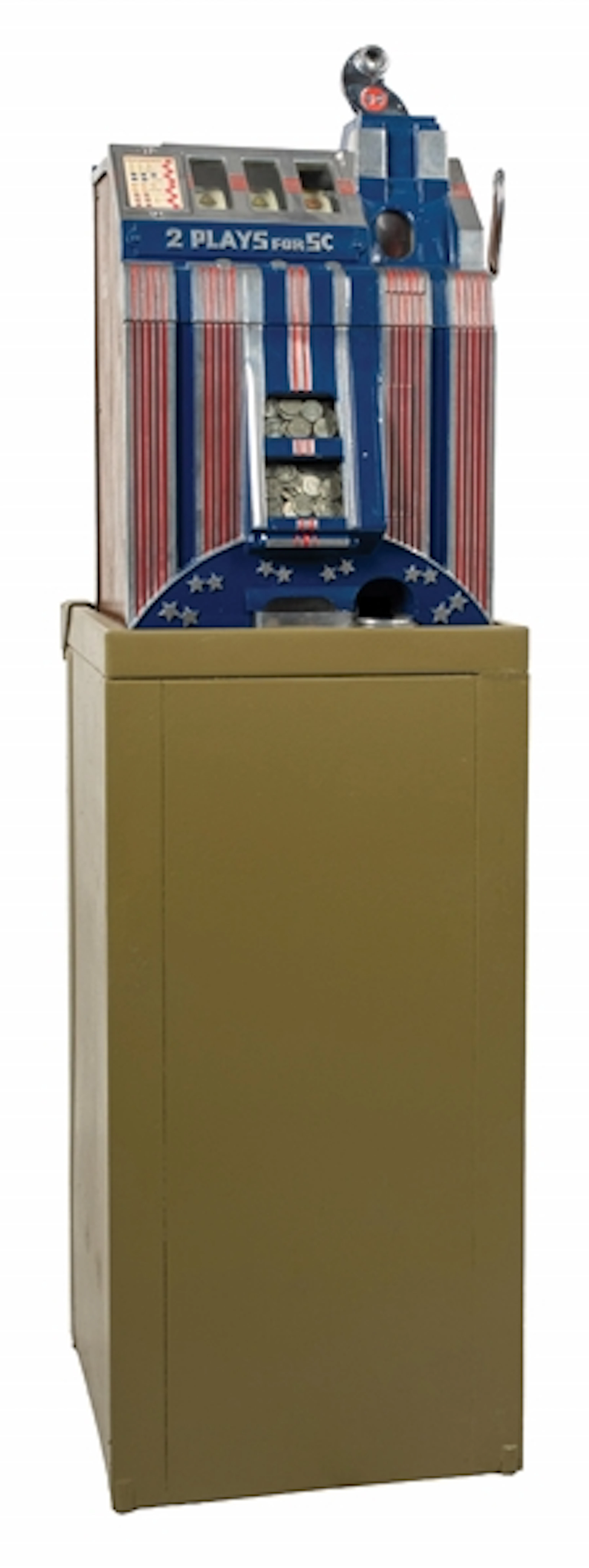 5¢ MILLS "SKYSCRAPER" SLOT MACHINE ON STAND