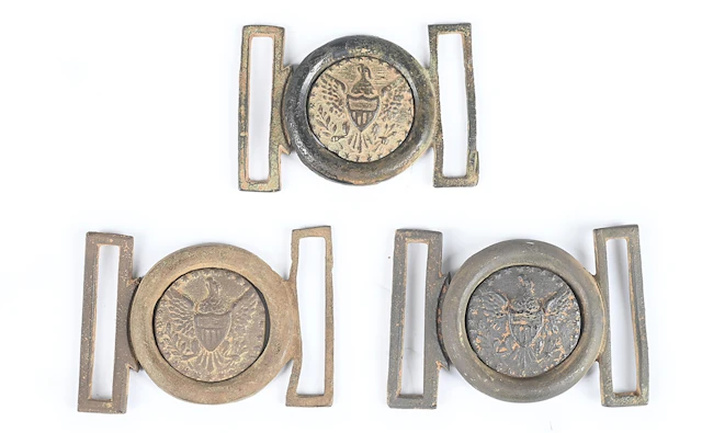 LOT OF 3: 1850'S CALIFORNIA GOLD RUSH BUCKLES