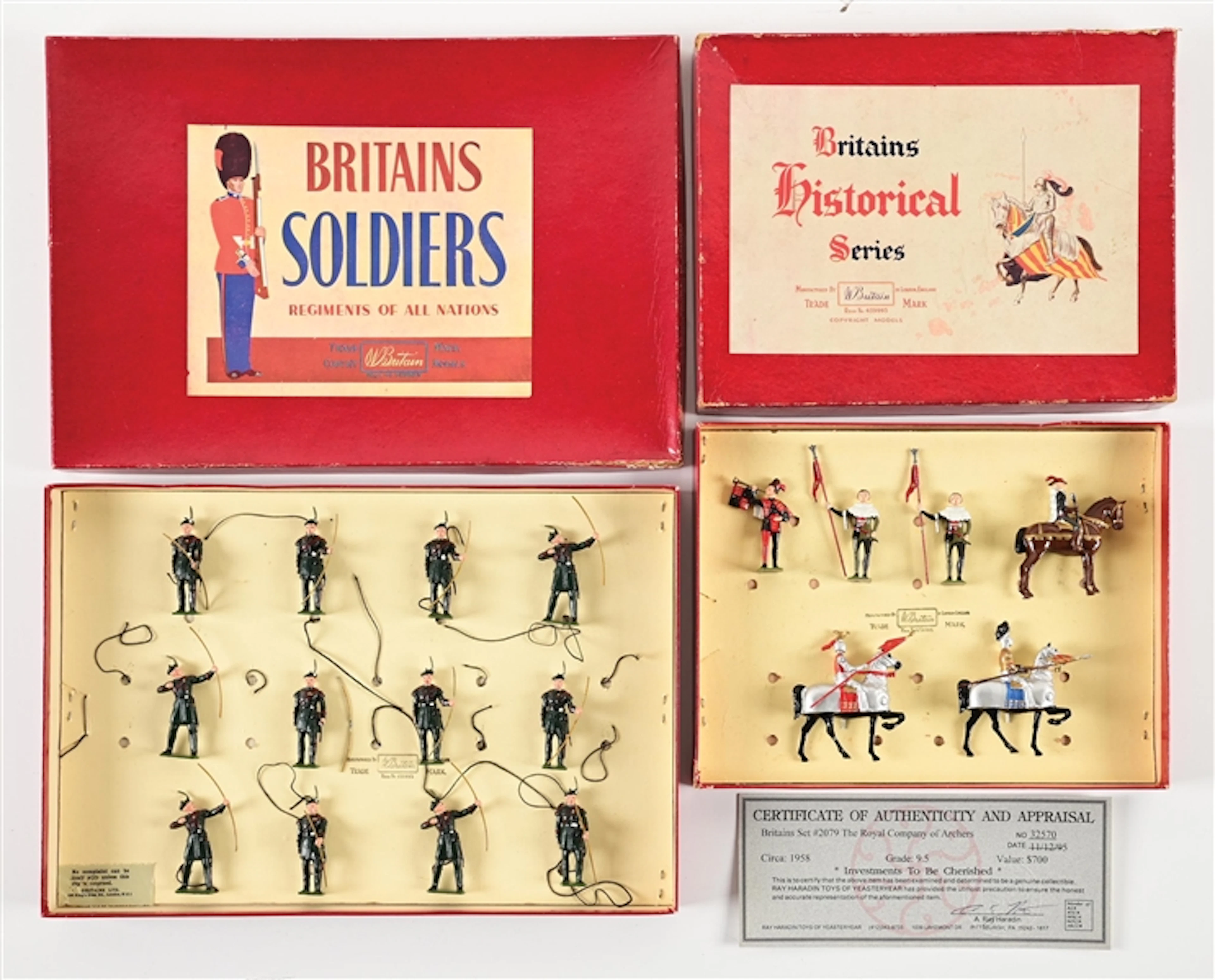 LOT OF 2: W. BRITAINS KNIGHTS NO. 1258 AND THE QUEEN SCOTTISH BODYGUARDS