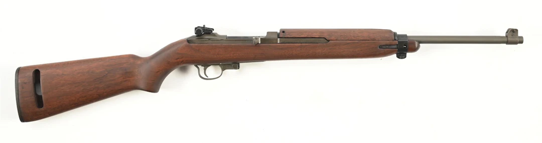 (C) IBM M1 CARBINE SEMI-AUTOMATIC RIFLE.