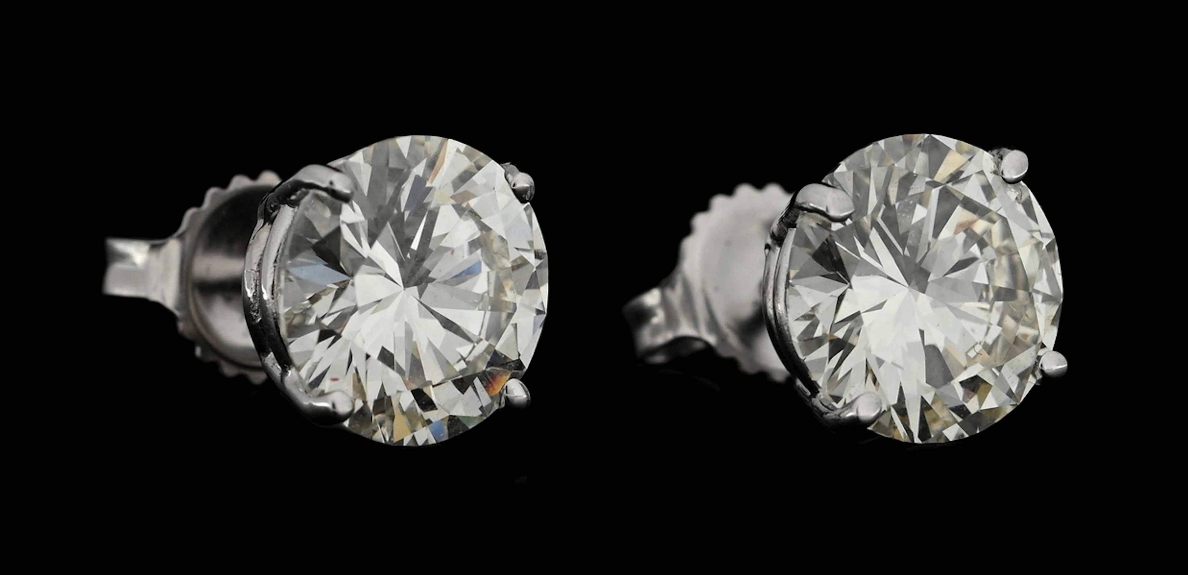 14K WHITE GOLD 4.95CT TW DIAMOND STUD EARRINGS