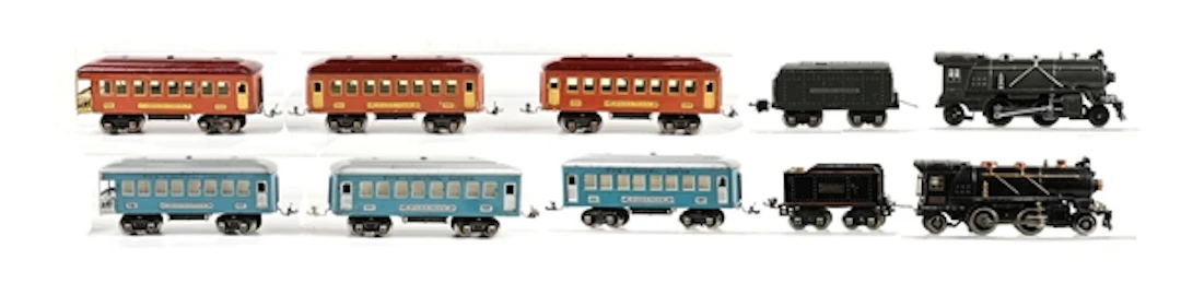 LOT OF 2: PRE-WAR LIONEL O-GA. NO. 249E & NO. 261 STEAM PASSENGER SETS