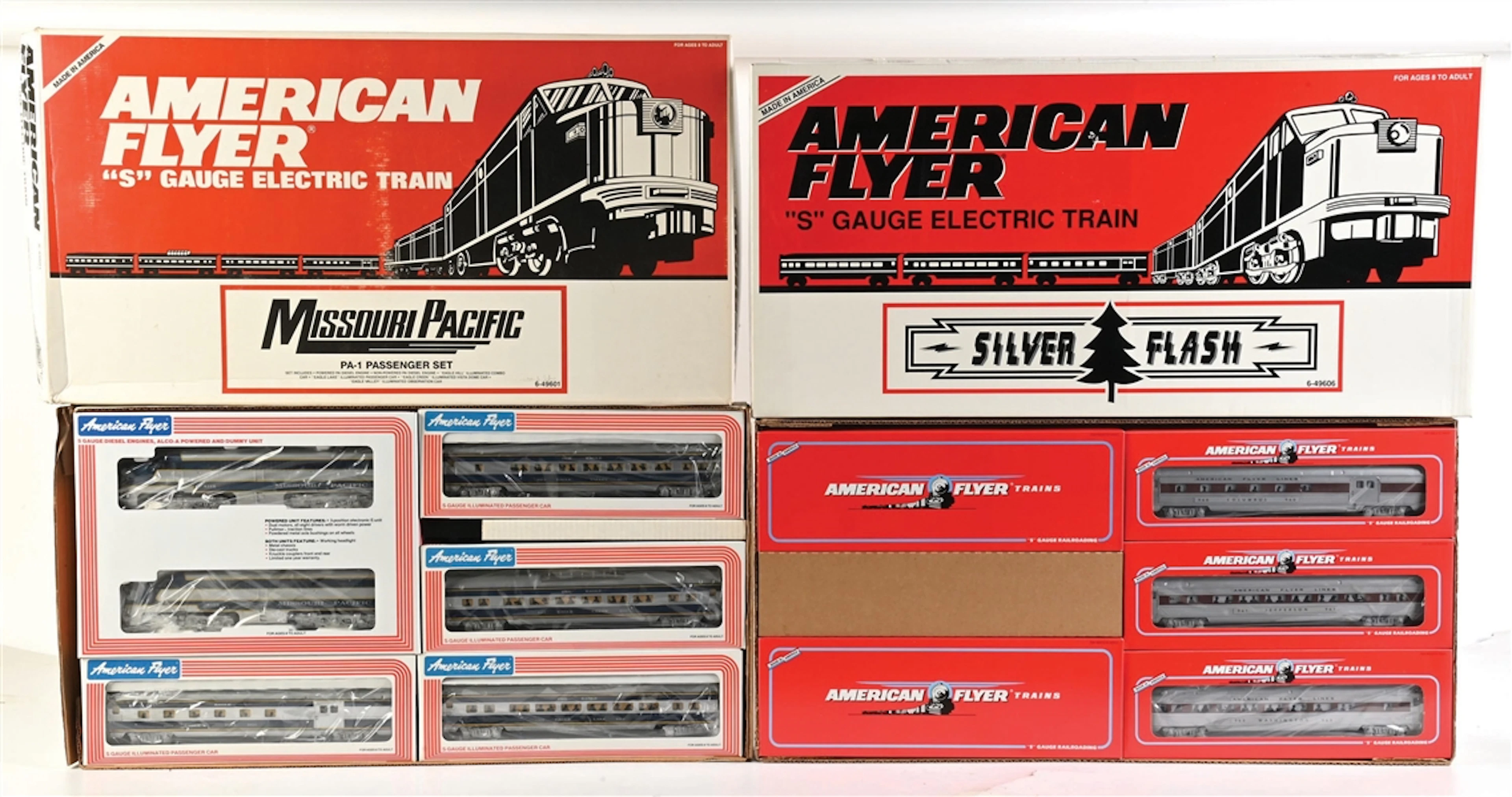 LOT OF 2: AMERICAN FLYER S-GA. DIESEL PASSENGER SETS