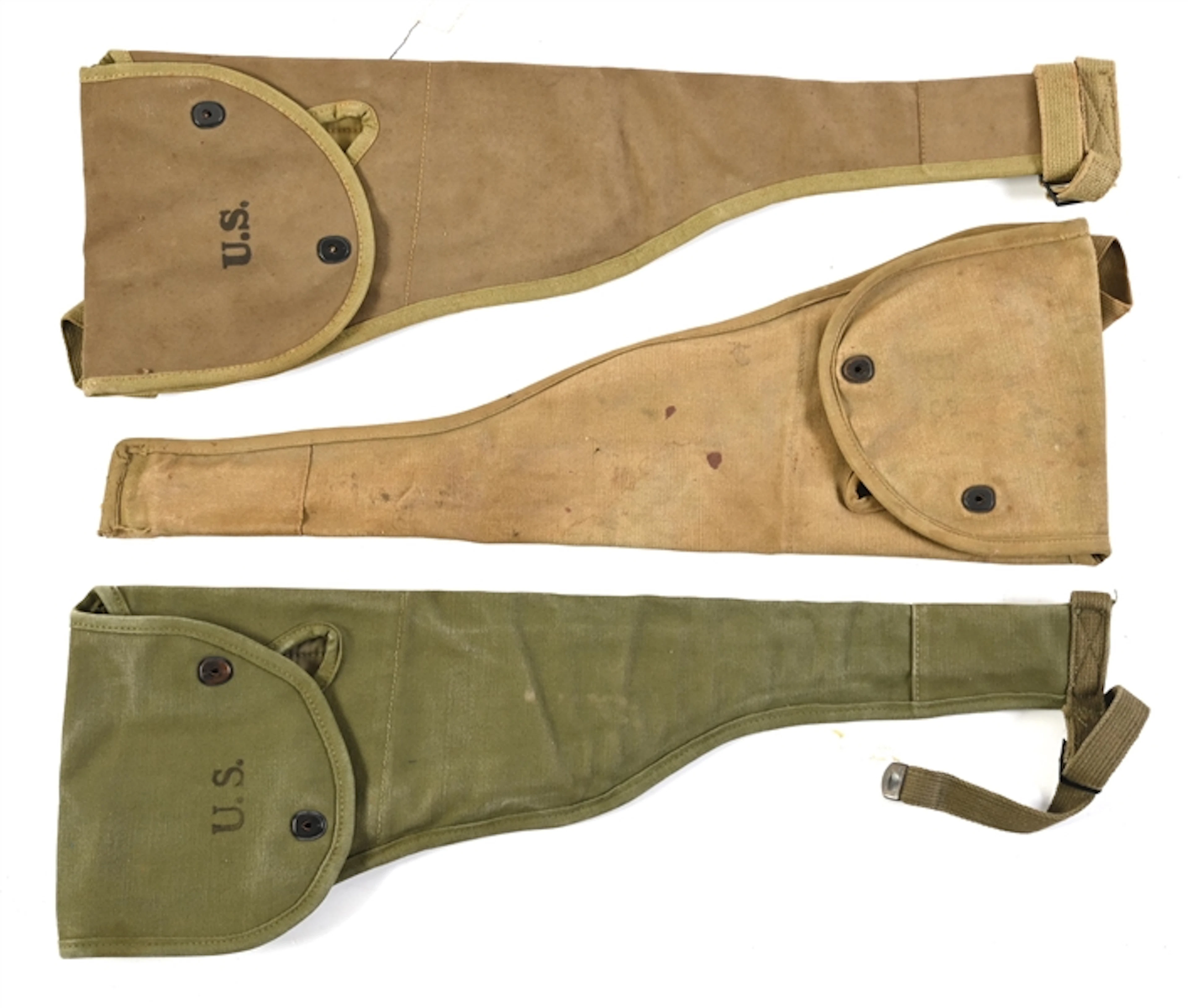 LOT OF 3: US WWII M-1 CARBINE LEG BAGS.