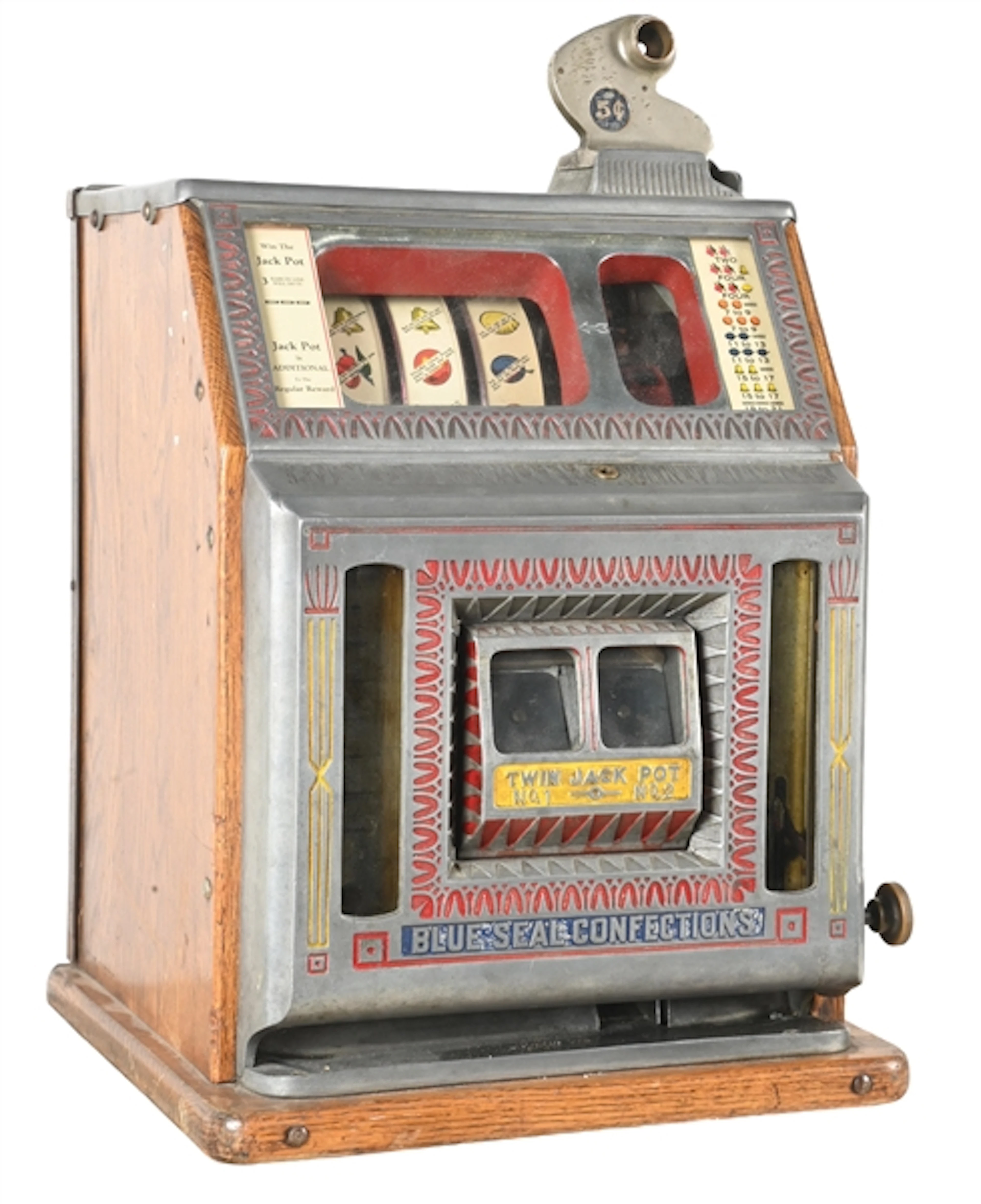 5¢ WATLING MFG. CO. BLUE SEAL CONFECTIONS SLOT MACHINE