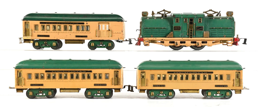 PRE-WAR AMERICAN FLYER STANDARD GA. POCAHONTAS PASSENGER SET