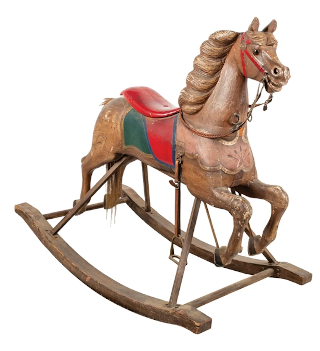 LARGE WOODEN RIDING ROCKING HORSE