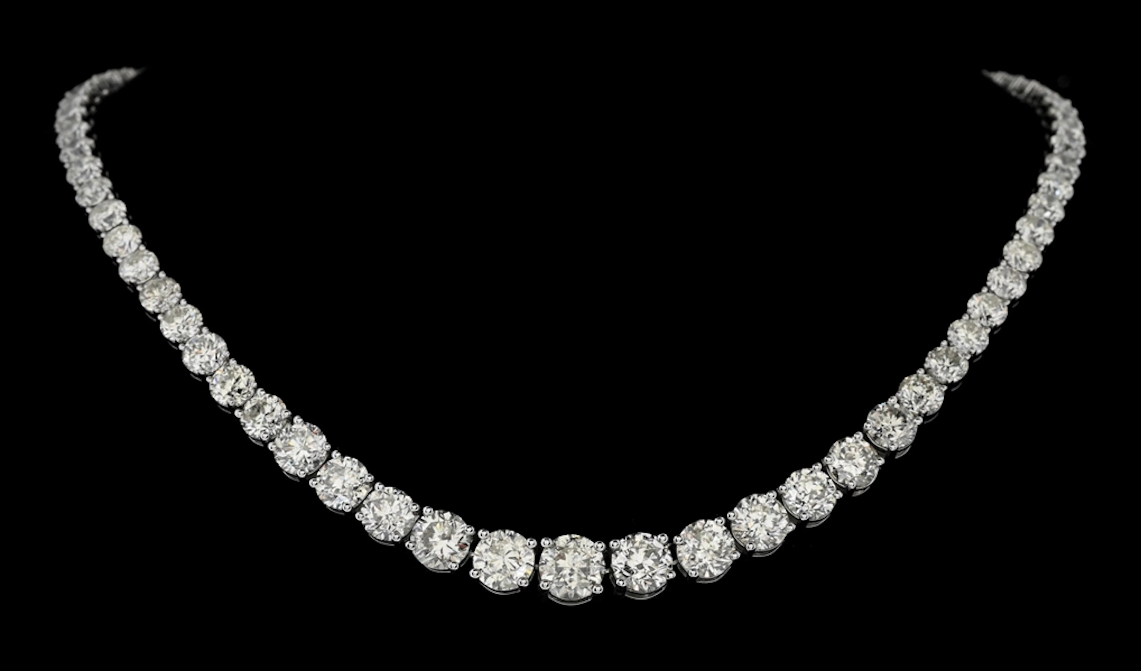 PLATINUM 57.58CT TW DIAMOND NECKLACE WITH W/REPORT