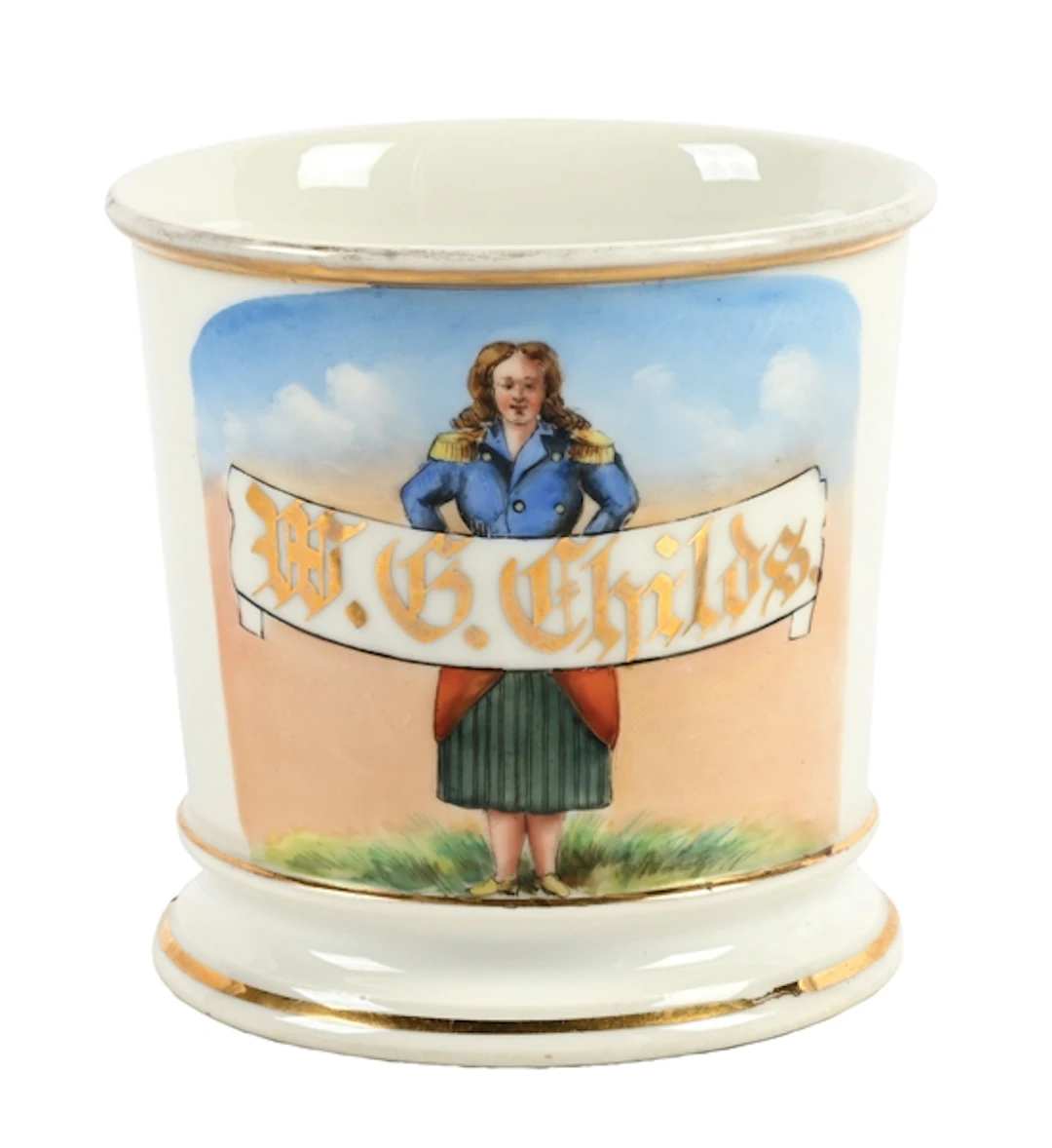 LADY IN UNIFORM SHAVING MUG