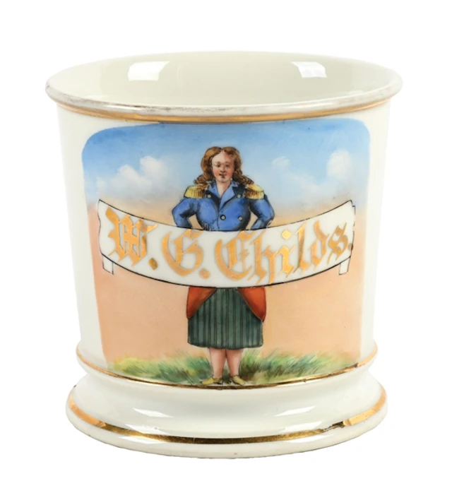 LADY IN UNIFORM SHAVING MUG