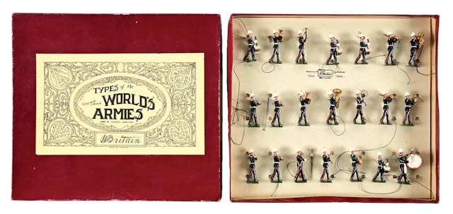 PRE-WAR W. BRITAINS BAND OF THE ROYAL MARINES NO. 1288 IN BOX