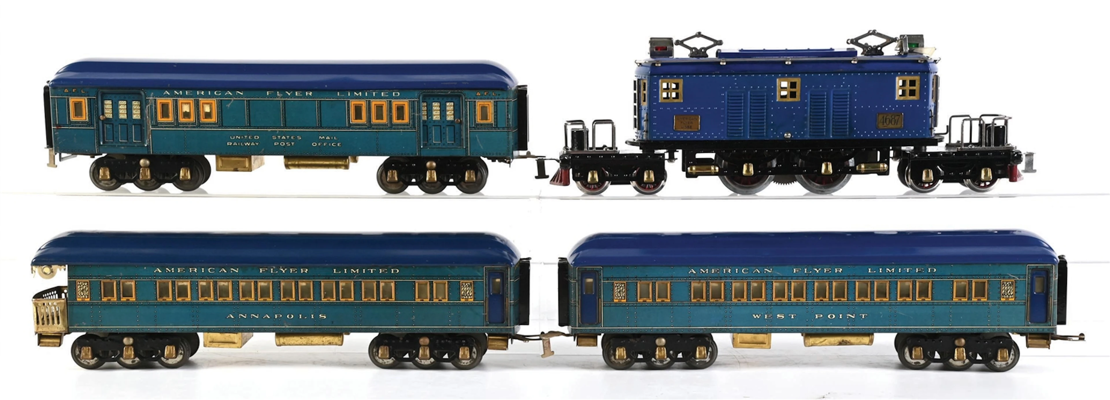 LOT OF 4: AMERICAN FLYER STANDARD GA. PRESIDENT'S SPECIAL SET