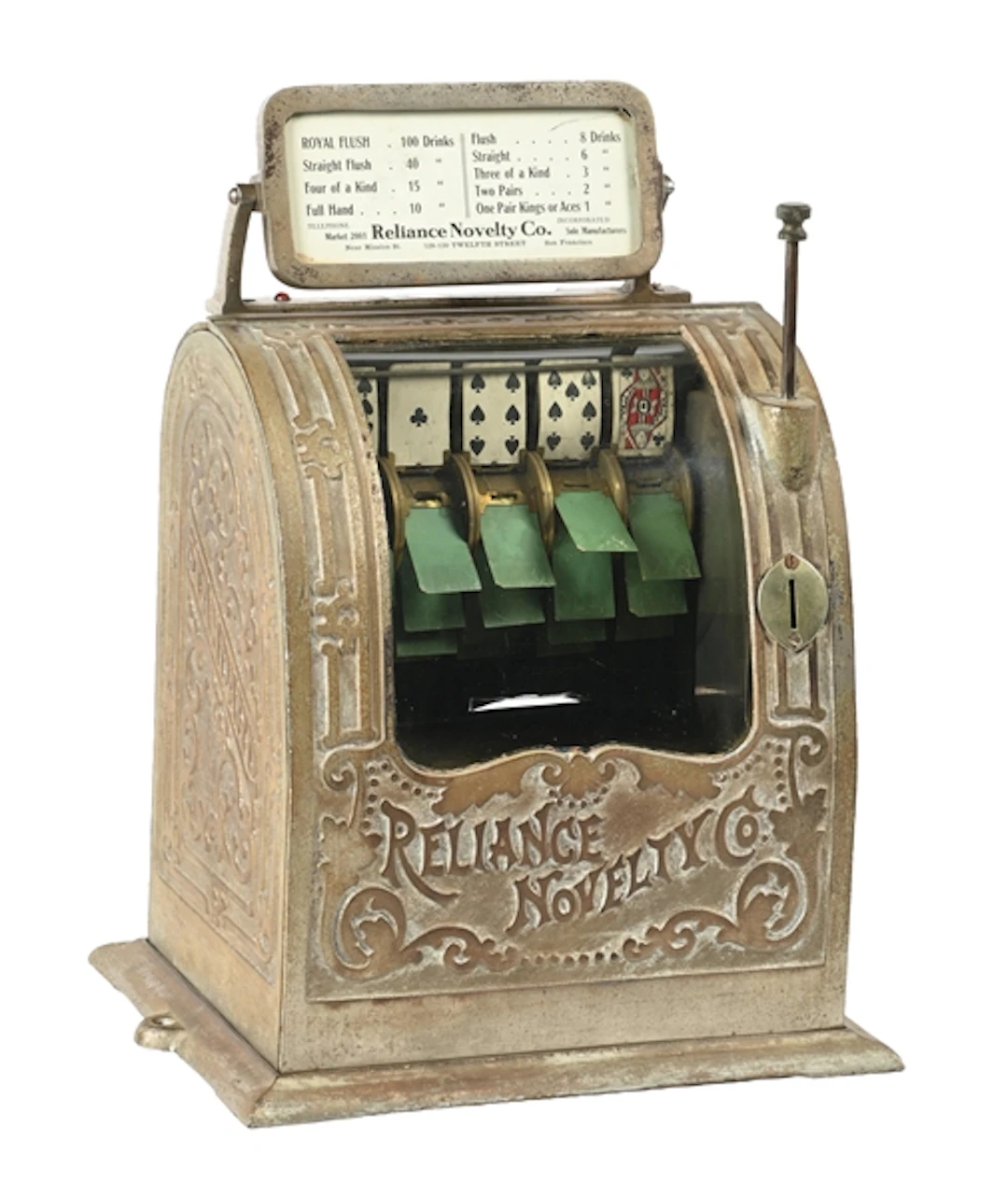 5¢ RELIANCE NOVELTY CO. "STANDARD" POKER TRADE STIMULATOR