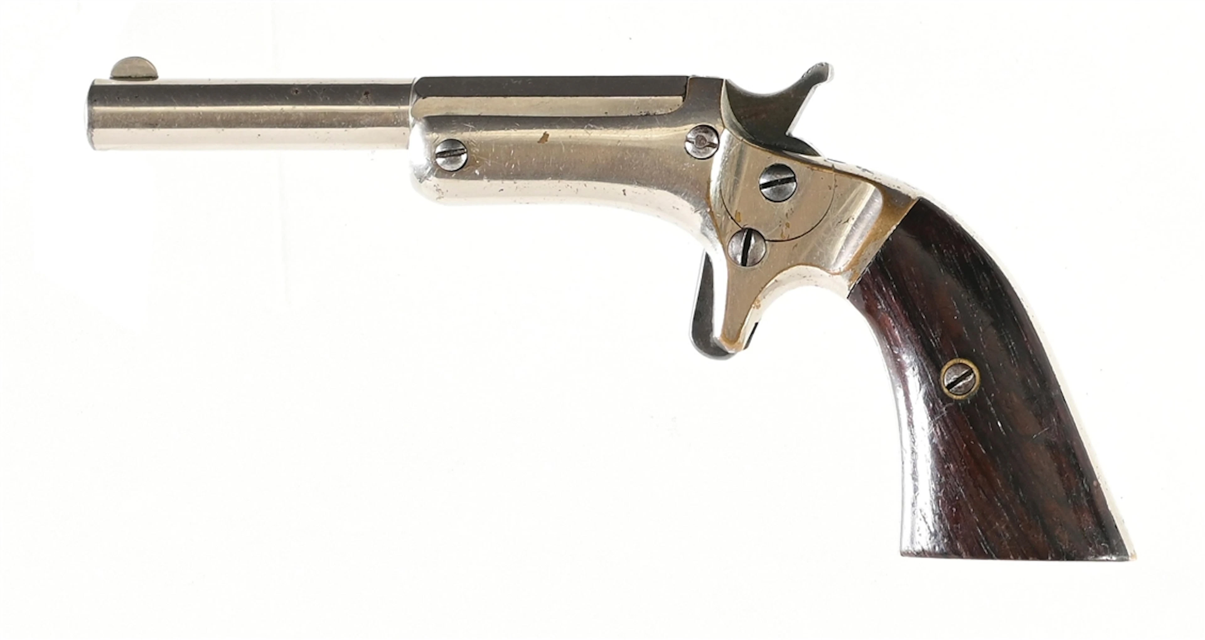(A) STEVENS OLD MODEL POCKET SINGLE SHOT PISTOL.