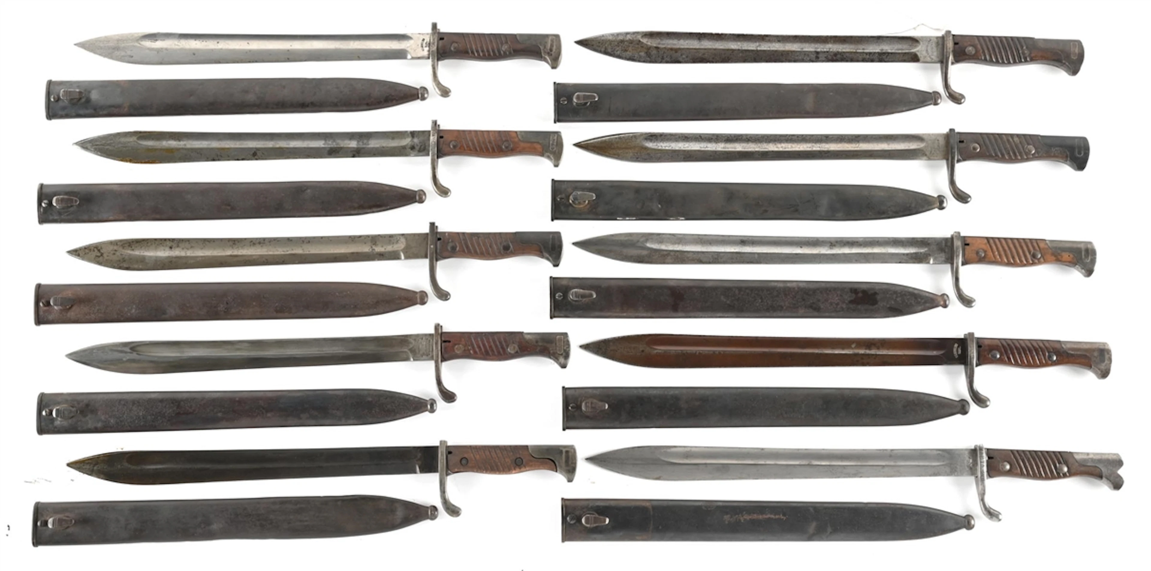 LOT OF 10: IMPERIAL GERMAN M98/05 BAYONETS.