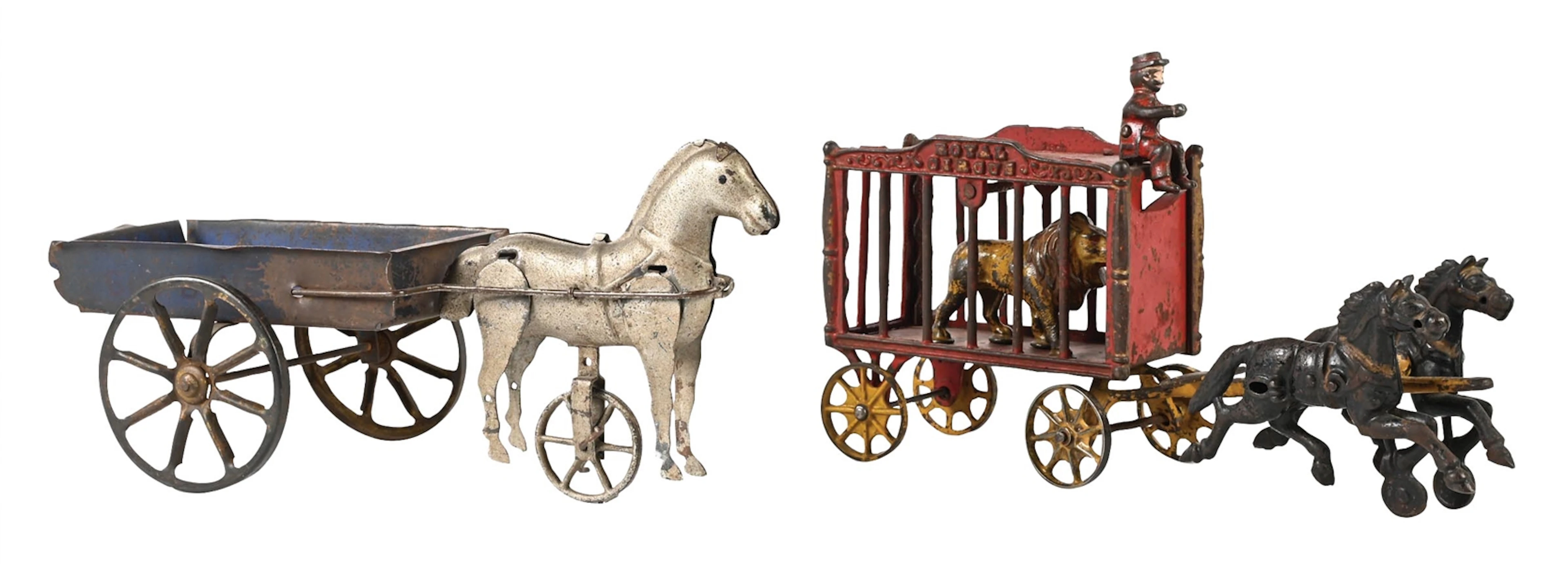 LOT OF 2: HORSE-DRAWN TOYS