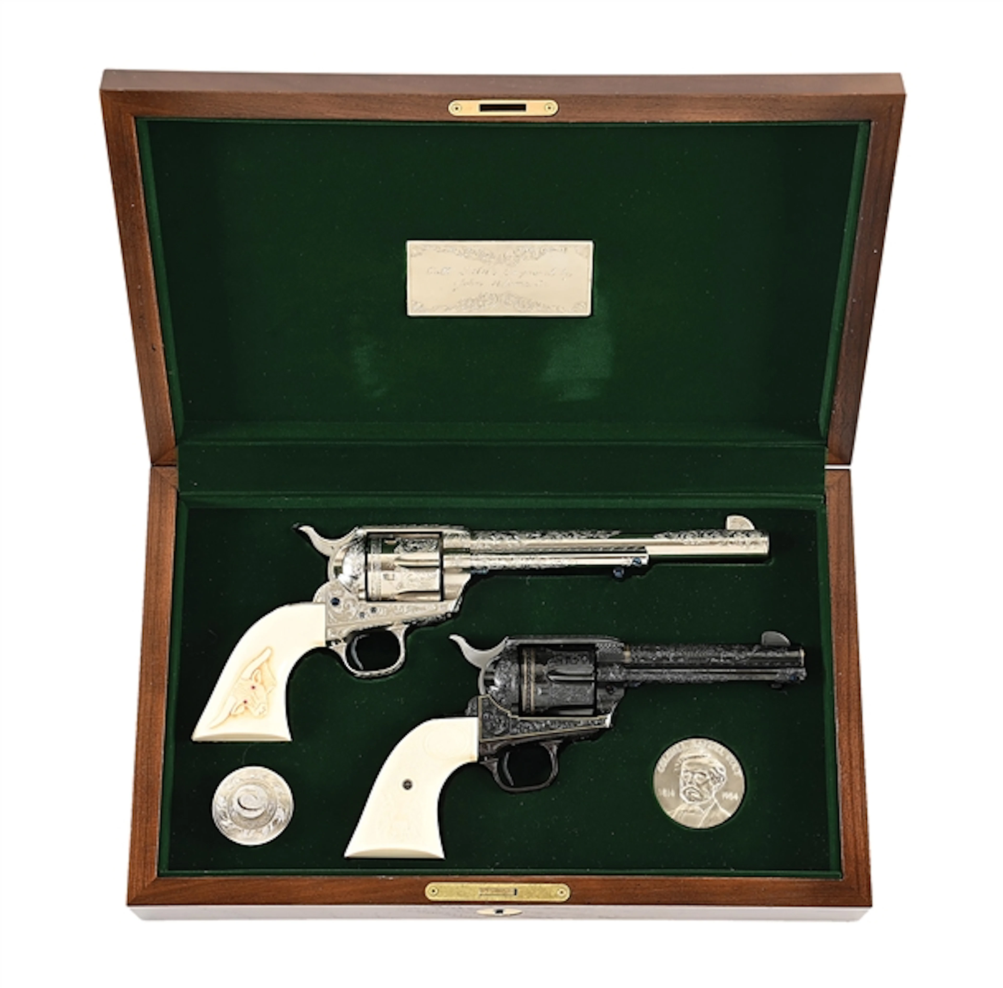 (M) SPECTACULAR CASED PAIR OF J. ADAMS SR. ENGRAVED COLT SINGLE ACTION