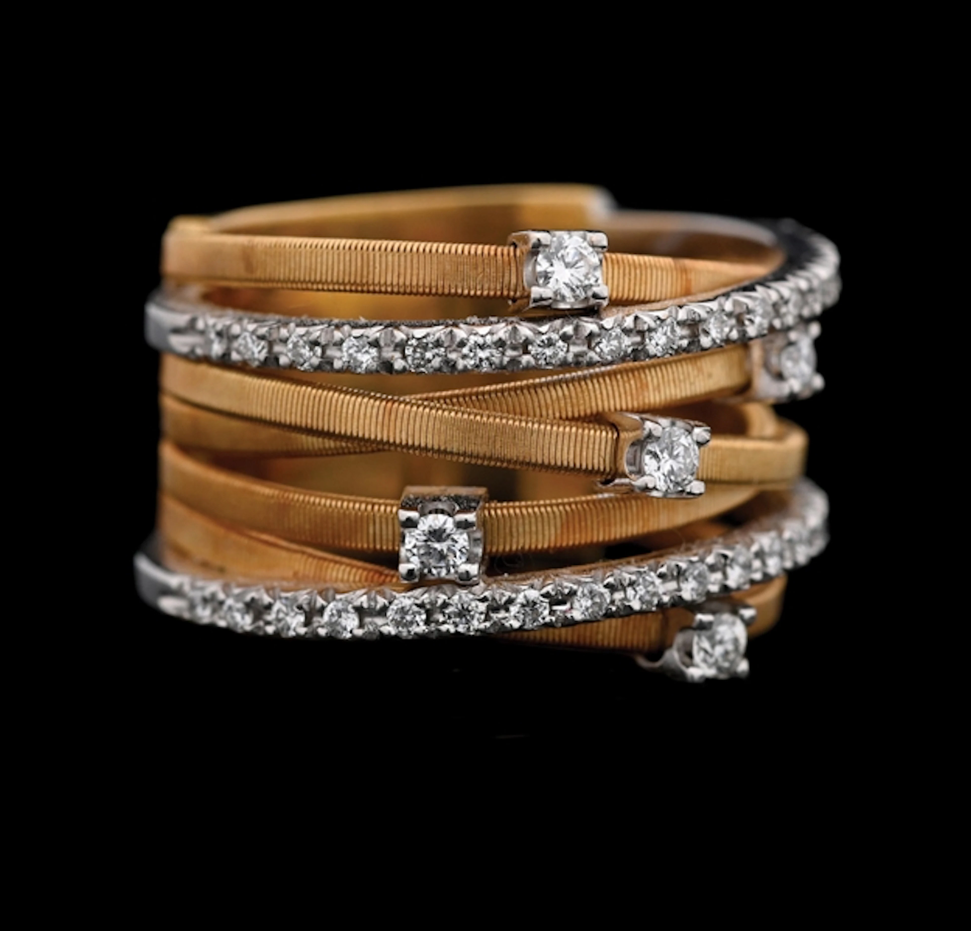 18K 2-TONE MARCO BICEGO 7-STRAND DIAMOND BAND