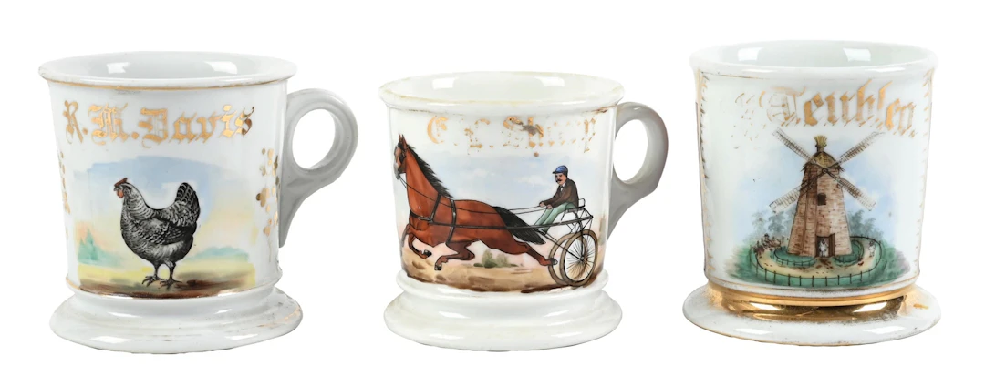LOT OF 3: SHAVING MUGS