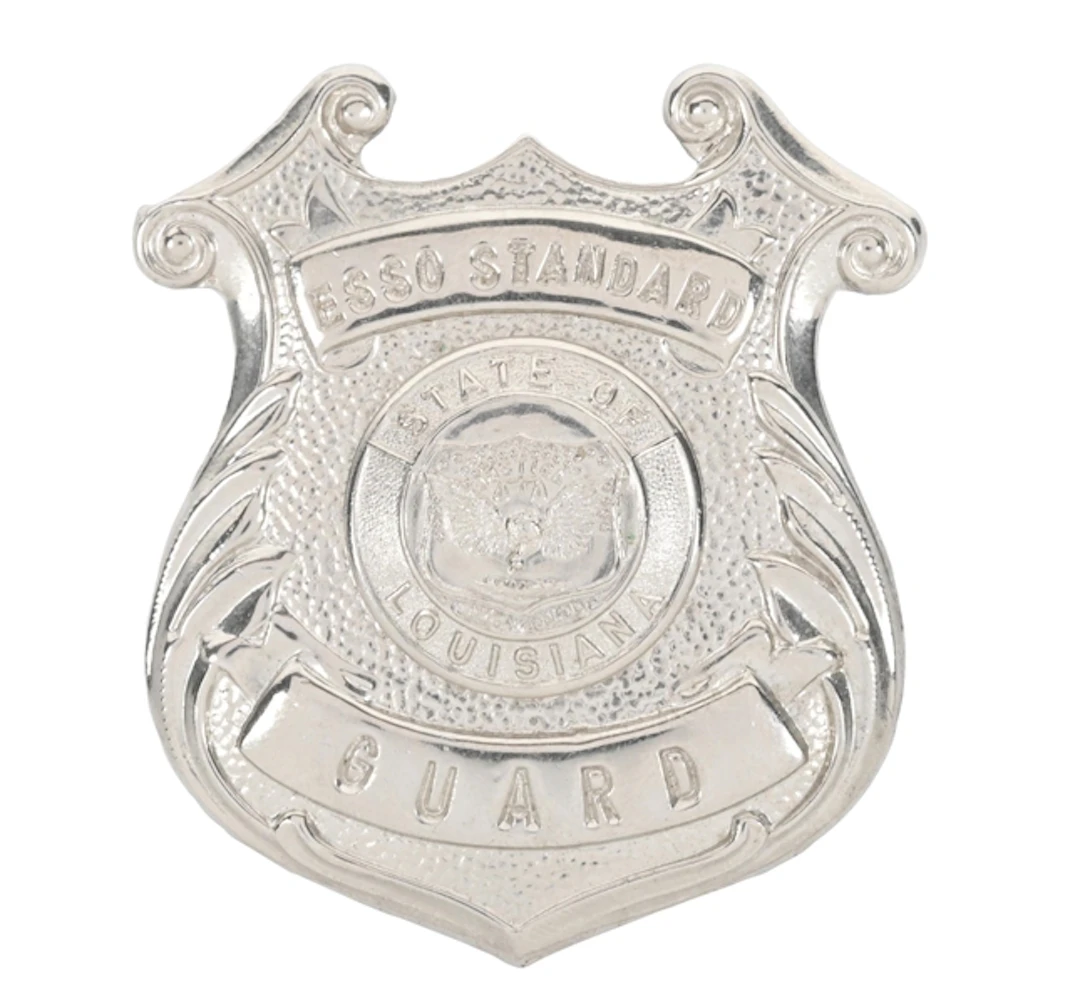 STANDARD OIL STATE OF LOUISIANA GUARD HAT BADGE