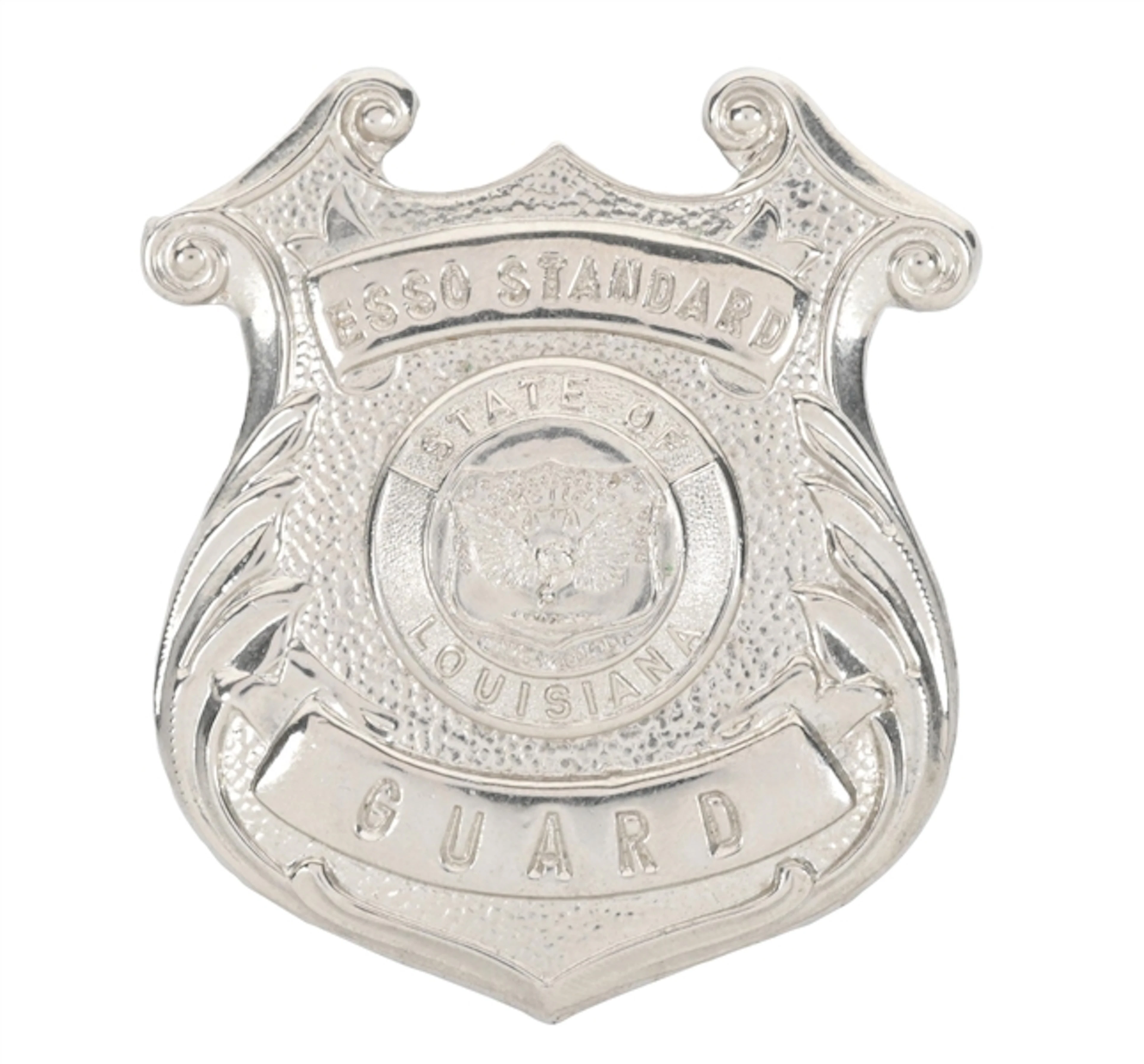STANDARD OIL STATE OF LOUISIANA GUARD HAT BADGE