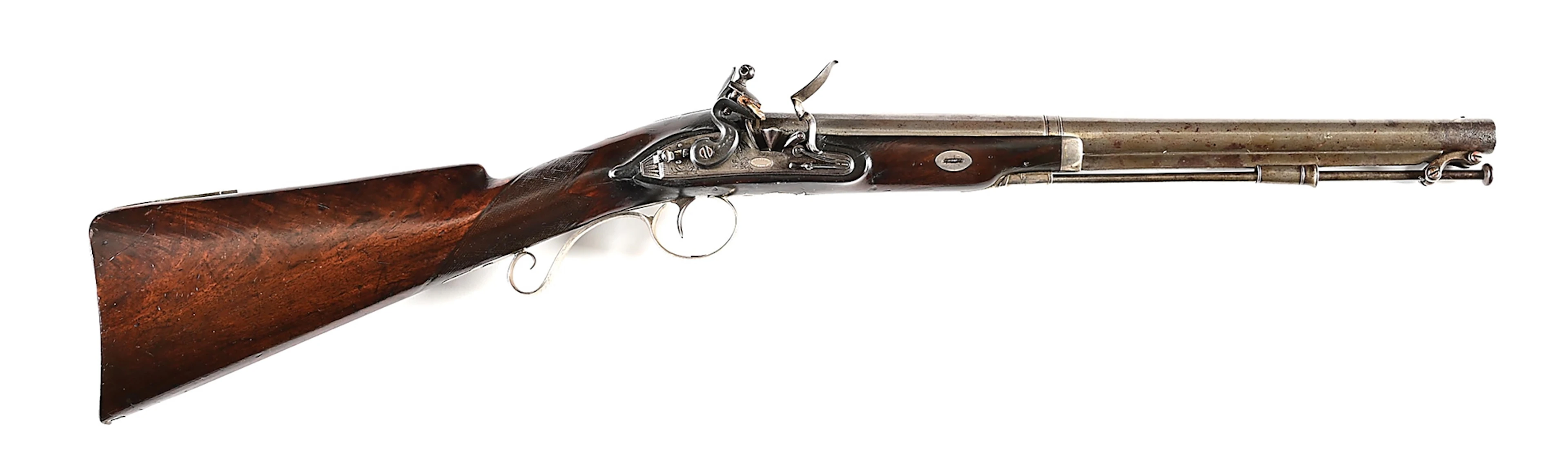 (A) IMPORTANT DOCUMENTED AMERICAN SILVER MOUNTED FLINTLOCK COACH GUN
