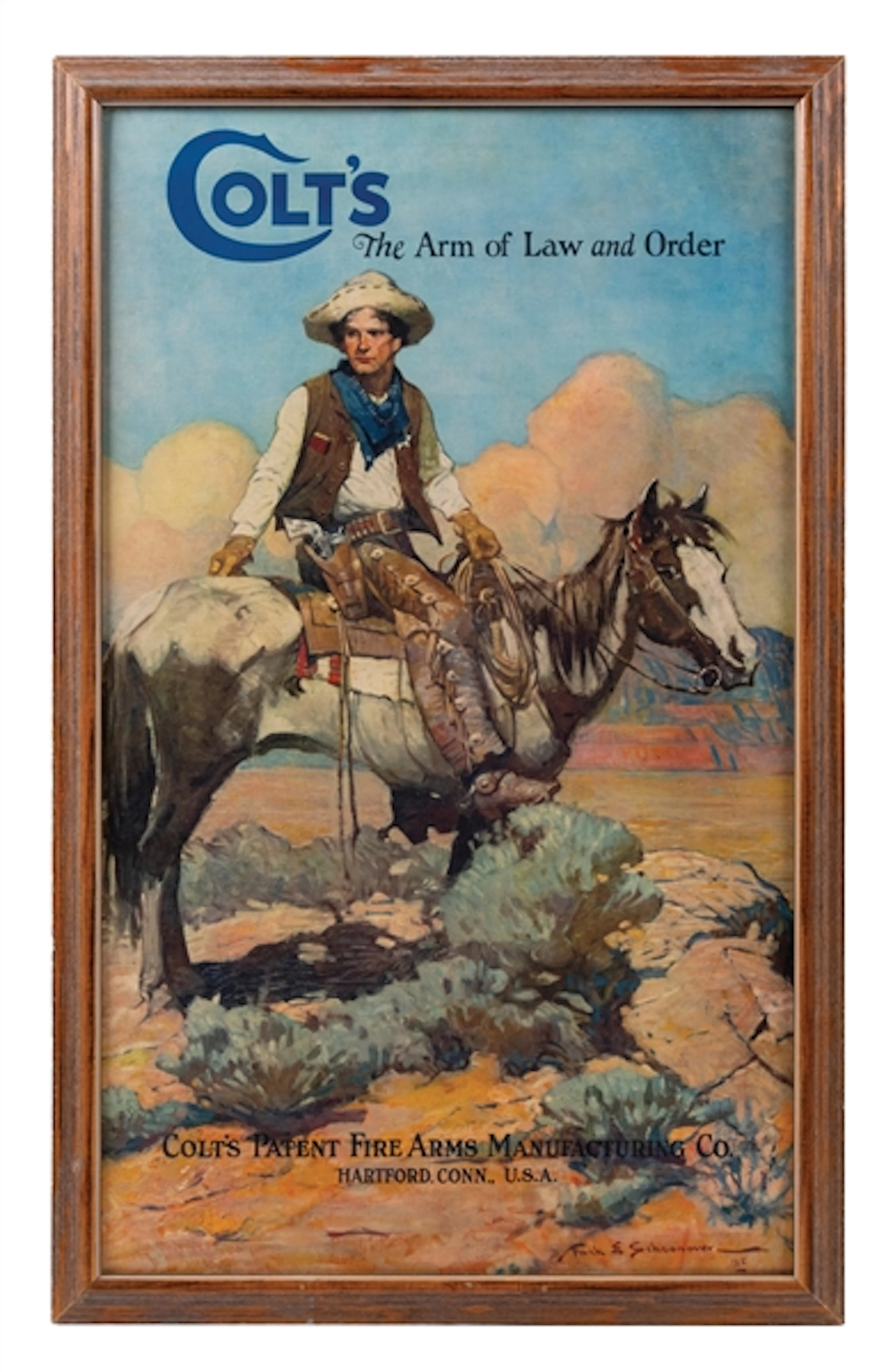 COLTS BANDED FIREARMS MFG. CO. CARDSTOCK ADVERTISING