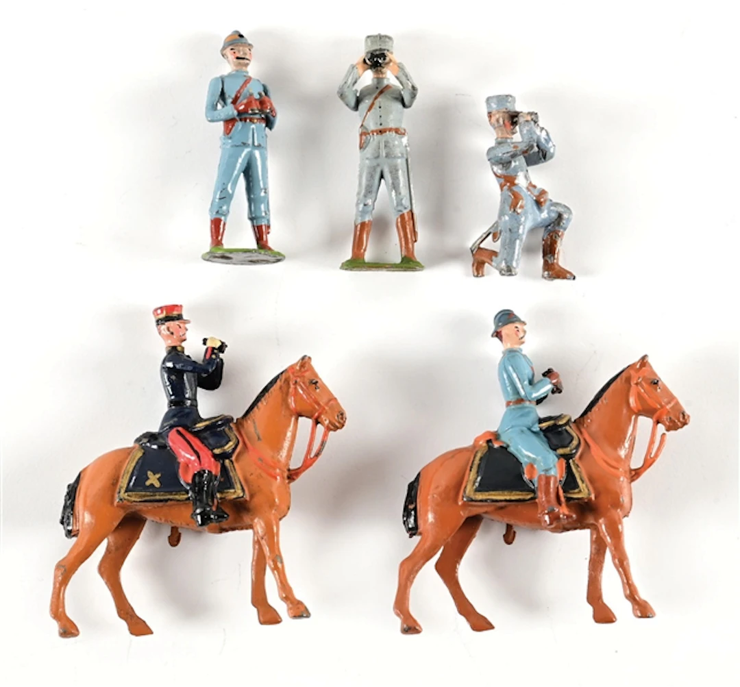 W. BRITAINS PARIS OFFICE FRENCH OBSERVERS LOOSE 5-PIECE ASSORTMENT