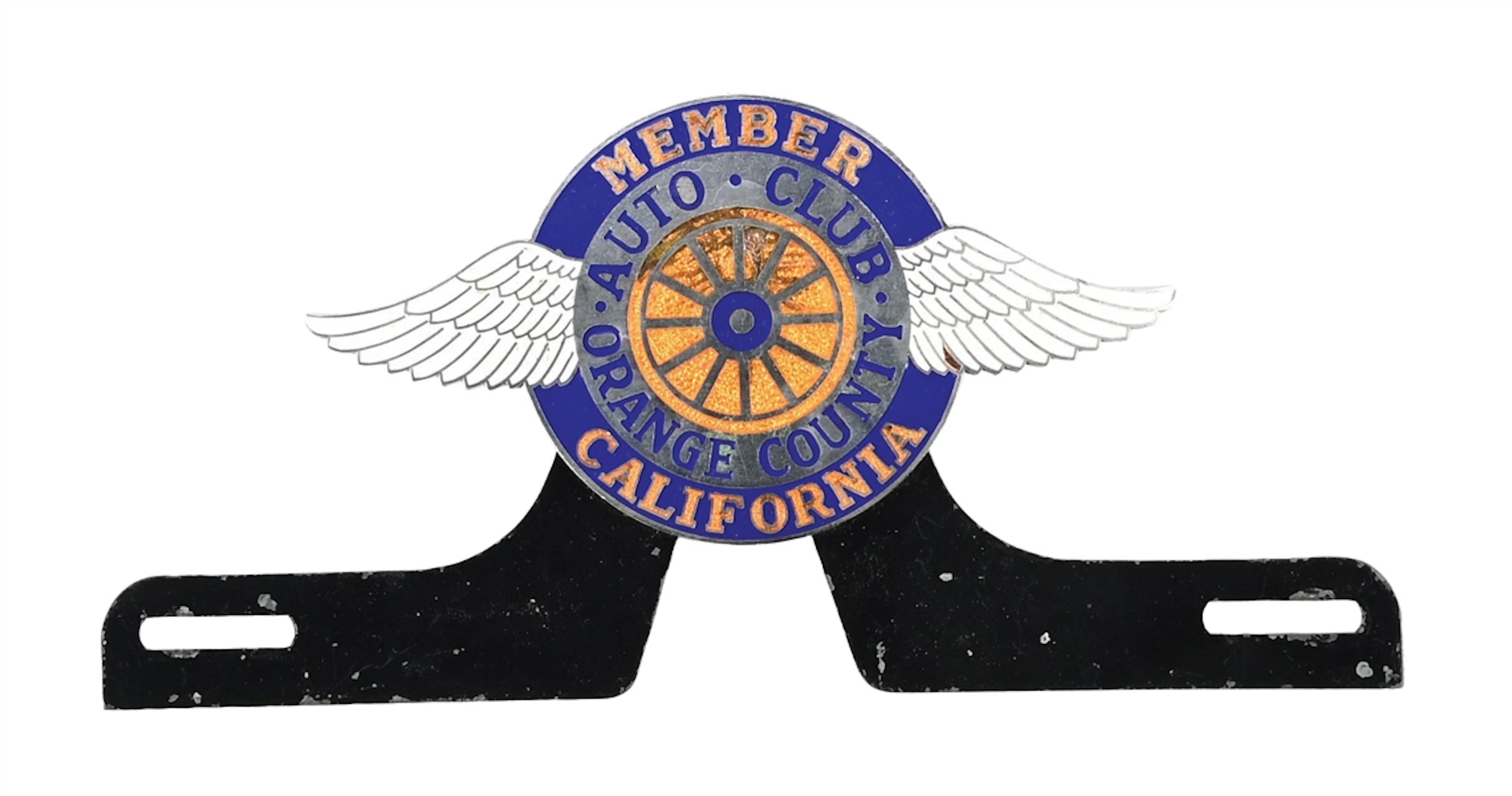 ORANGE COUNTY CALIFORNIA AUTO CLUB CLOISONNE LICENSE PLATE TOPPER